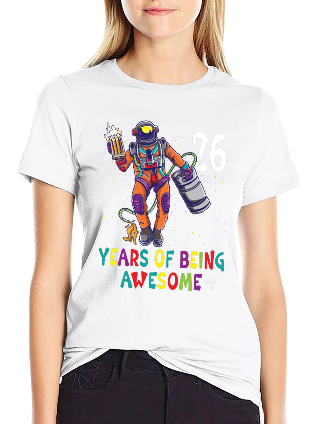 Black 26 Years of Being Awesome T-Shirt view 9