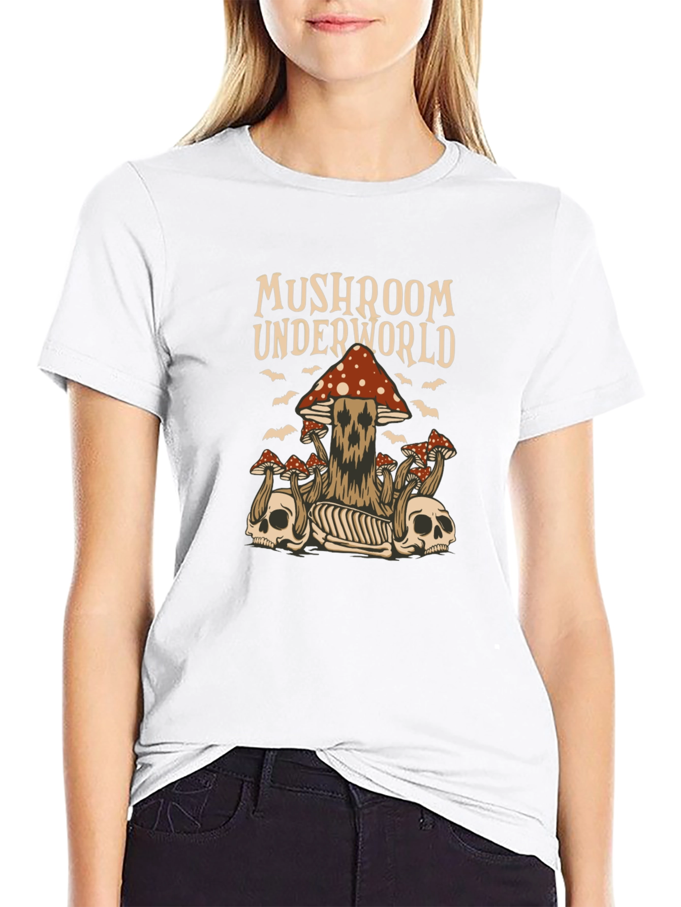 Black Mushroom Underworld Graphic Tee view 9