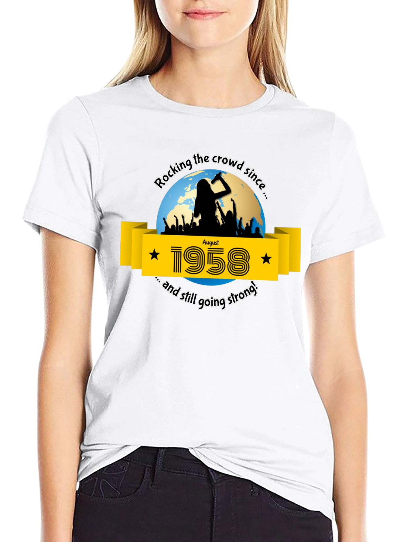 Black Rocking Since 1958 Black T-Shirt view 9
