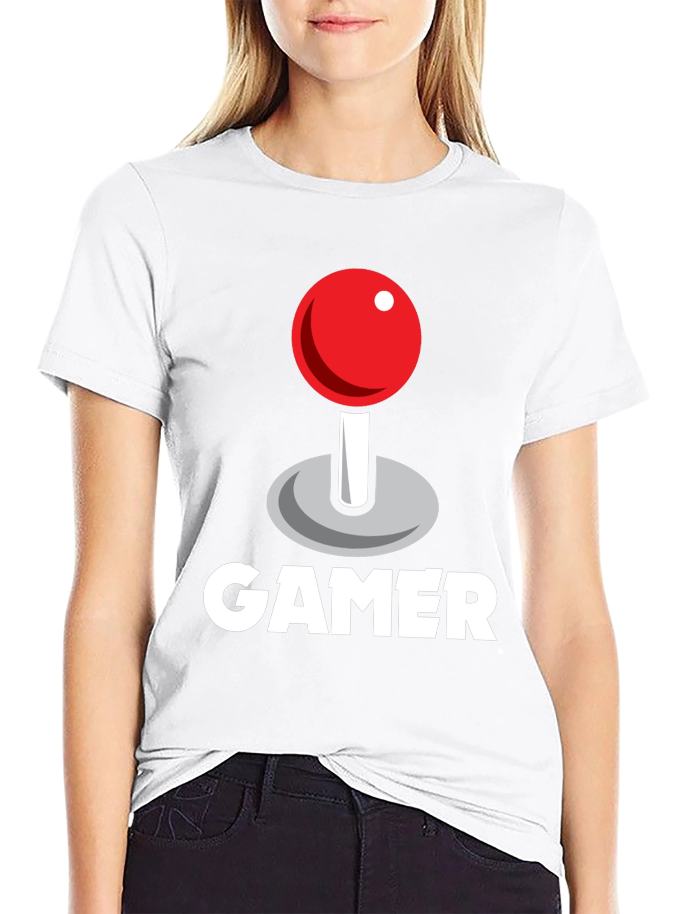 Black Gamer Joystick Graphic Tee - Black Cotton T-Shirt view 9