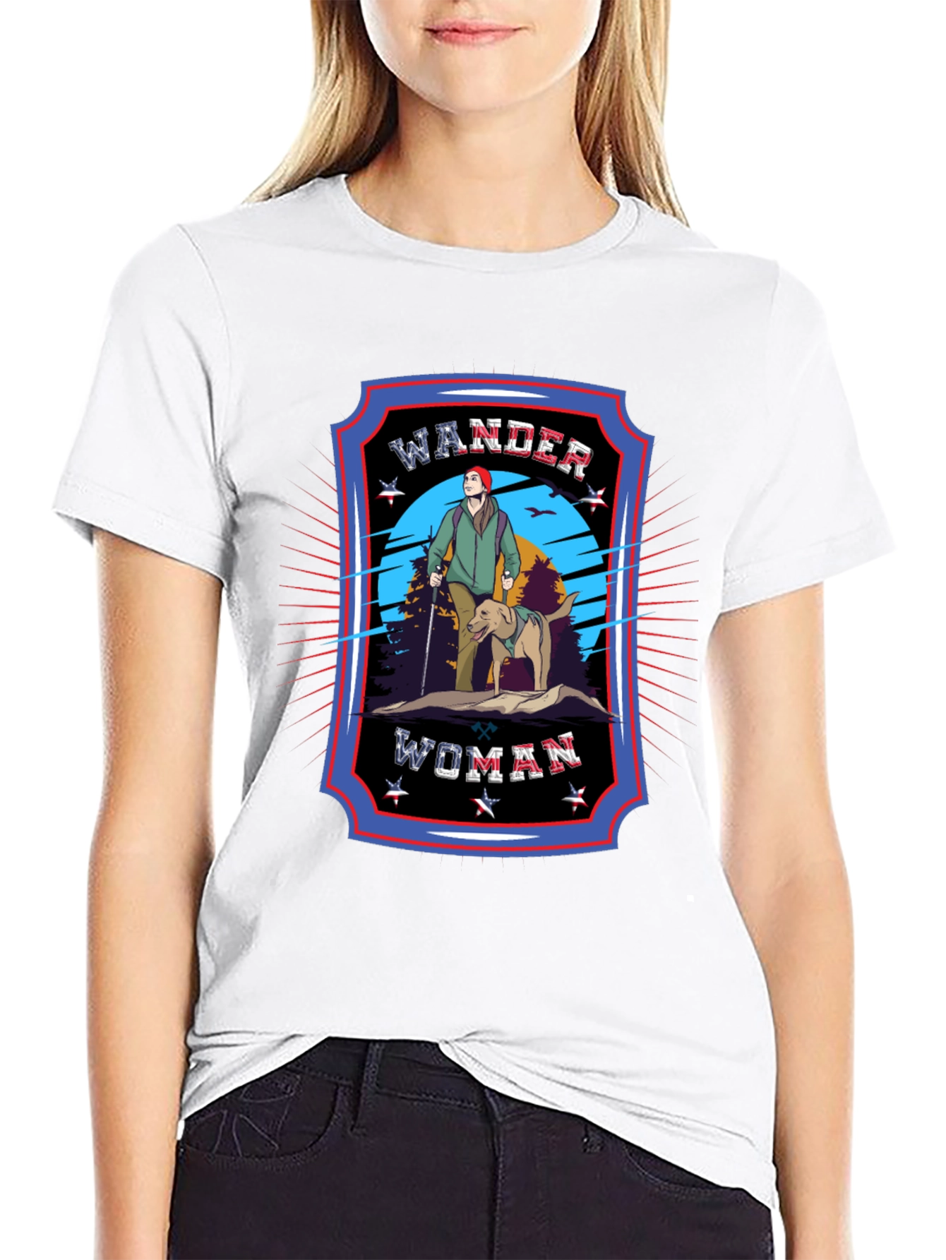 Black Wander Woman Graphic T-Shirt - Adventure Ready! view 9