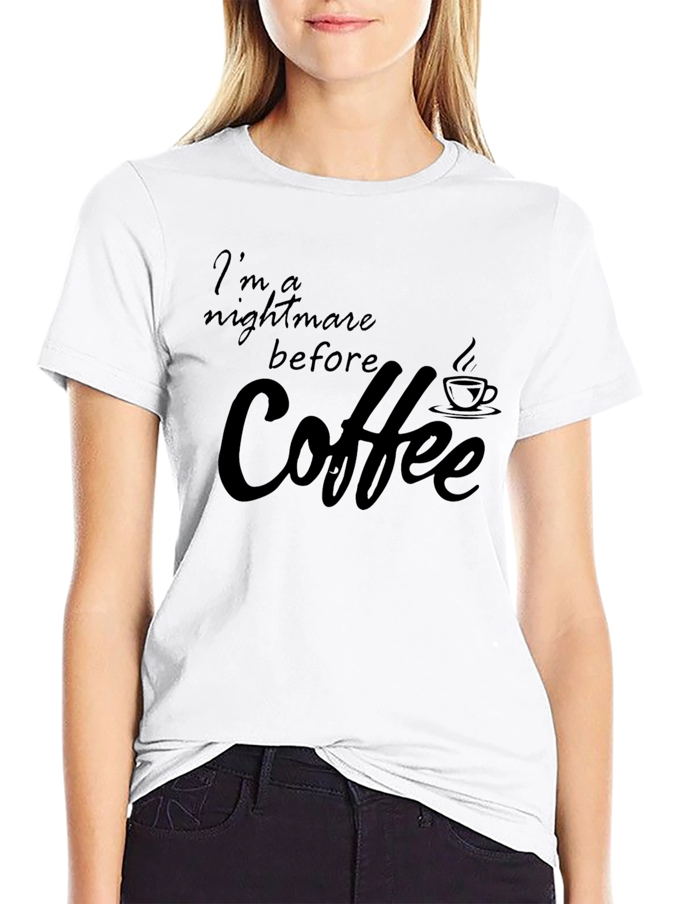 Black Nightmare Before Coffee Graphic Tee - Soft Cotton Blend view 9