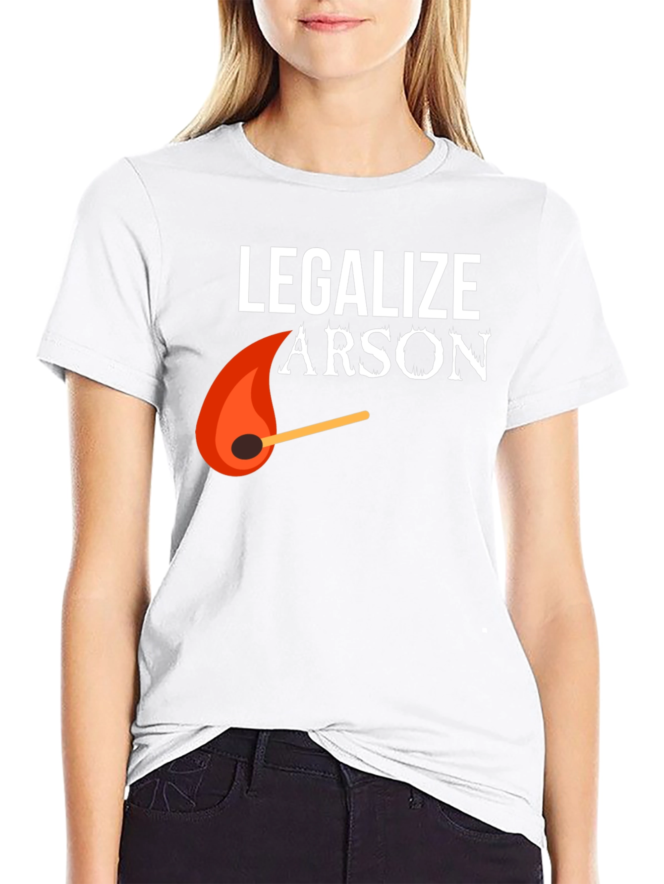Black Legalize Arson Graphic Tee - Funny Fire Starter Shirt view 9
