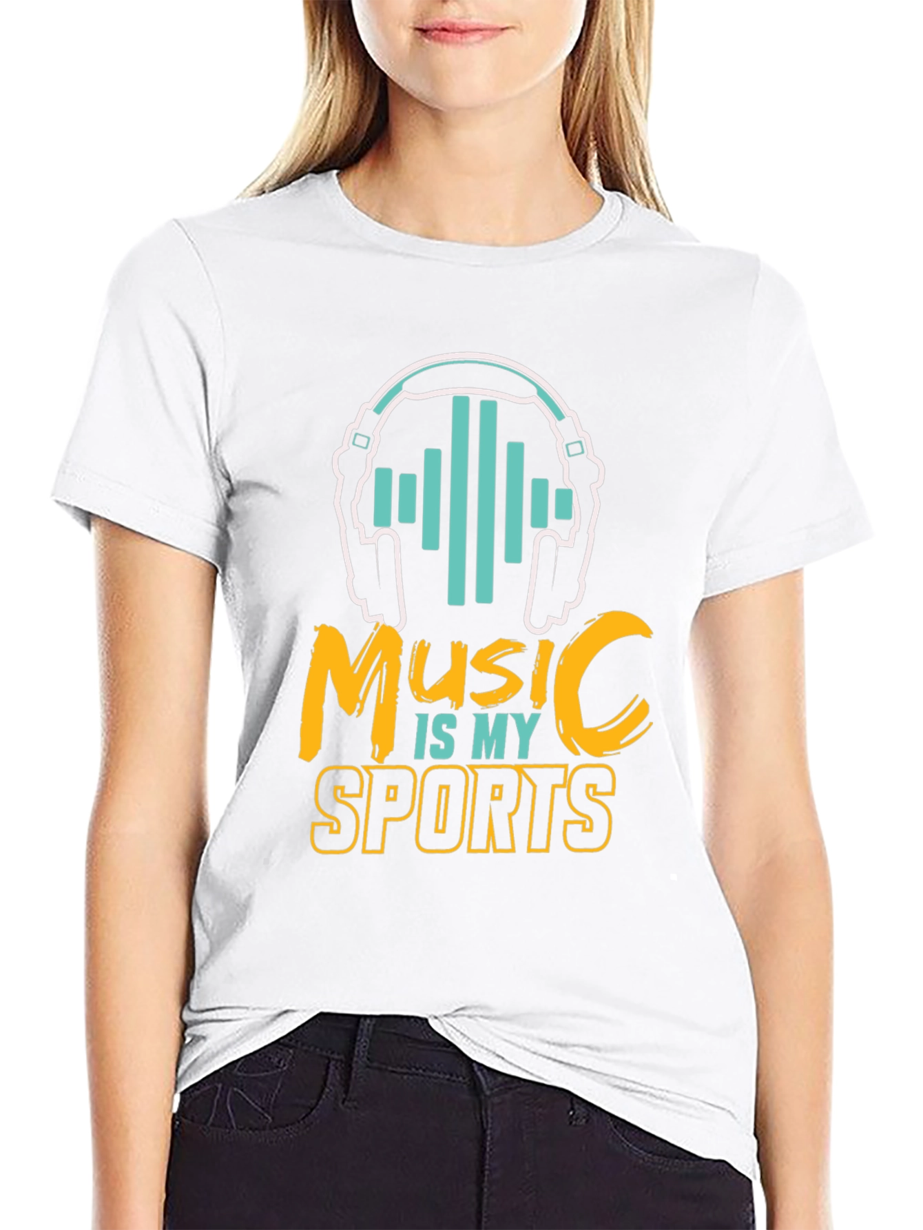 Black Music is My Sport Graphic Tee - Black Cotton T-Shirt view 9