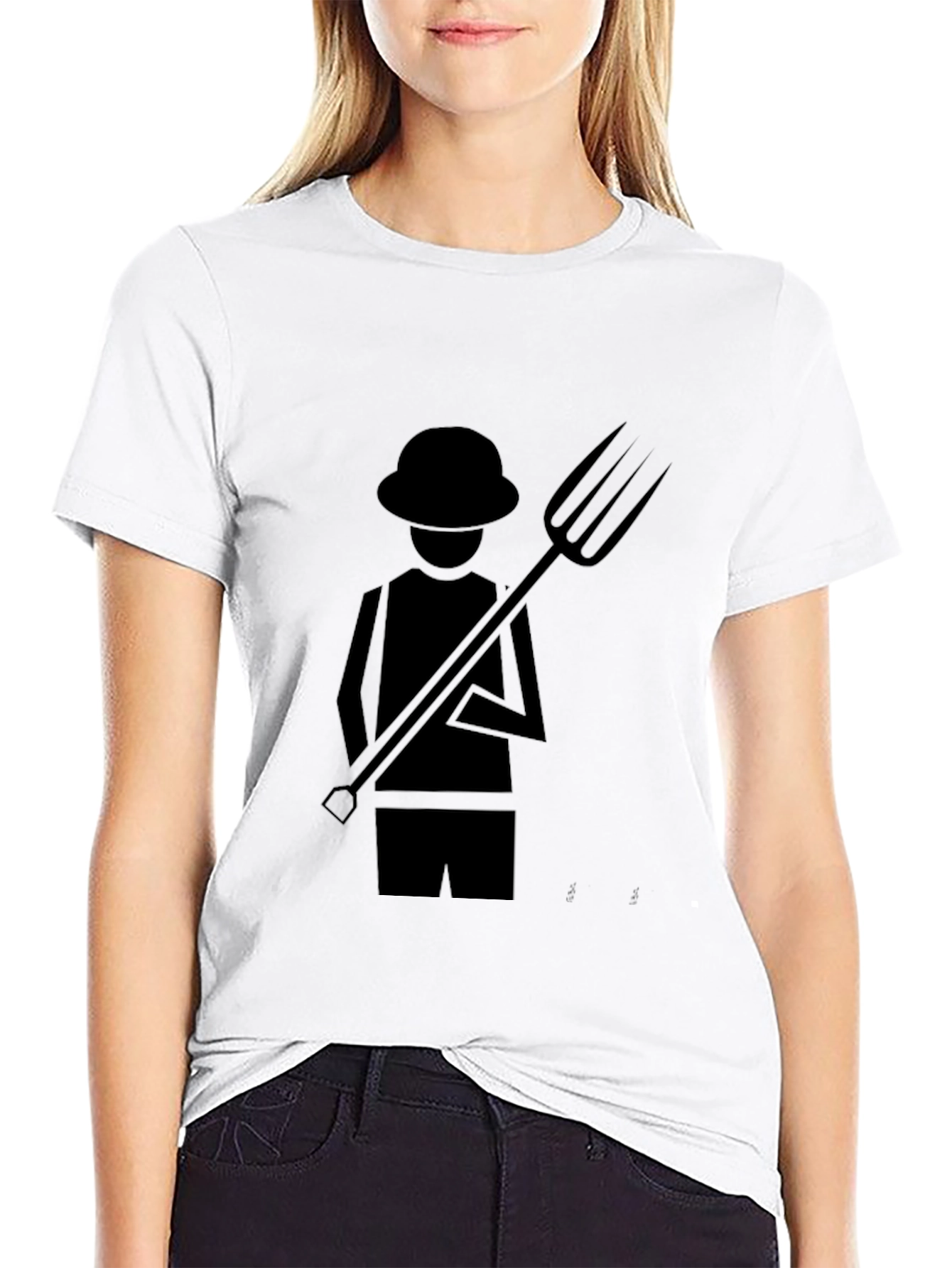 Black Farmer Graphic T-Shirt - Black Cotton Tee view 9