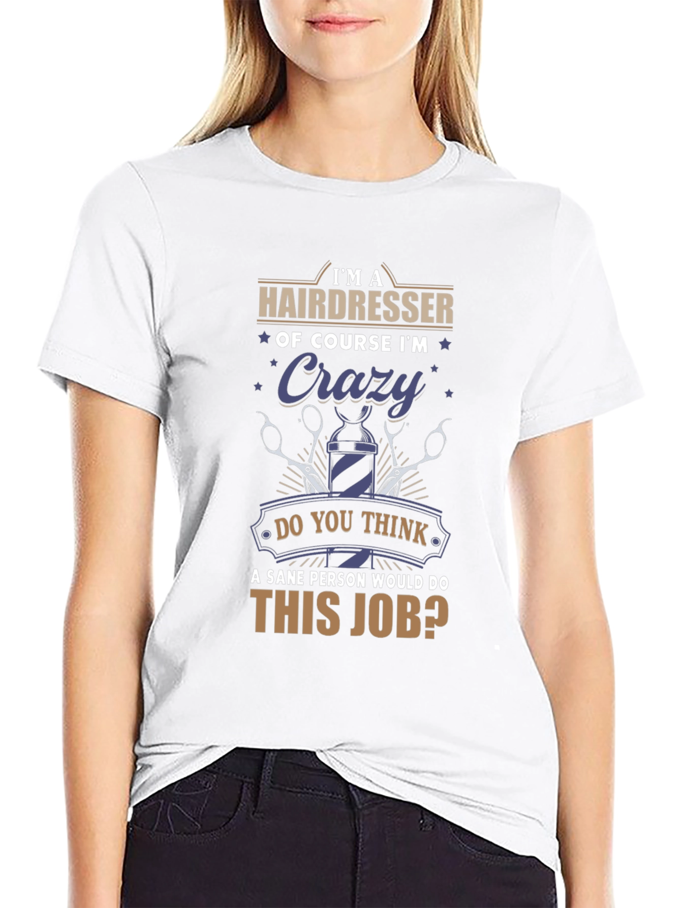 Black Crazy Hairdresser T-Shirt - Funny Barber Tee view 9