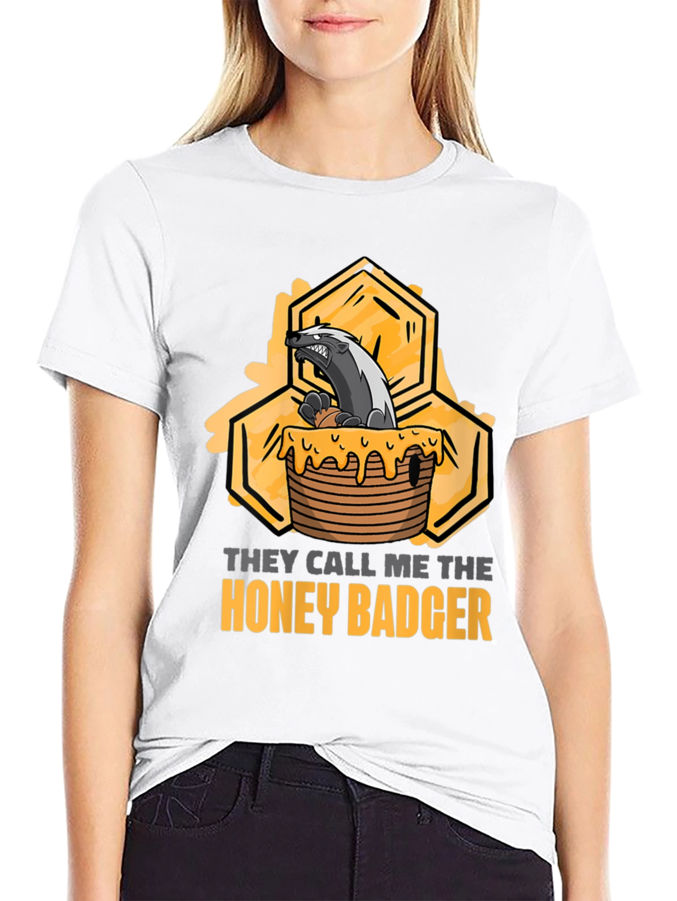 Black Honey Badger Graphic T-Shirt - Unisex view 9