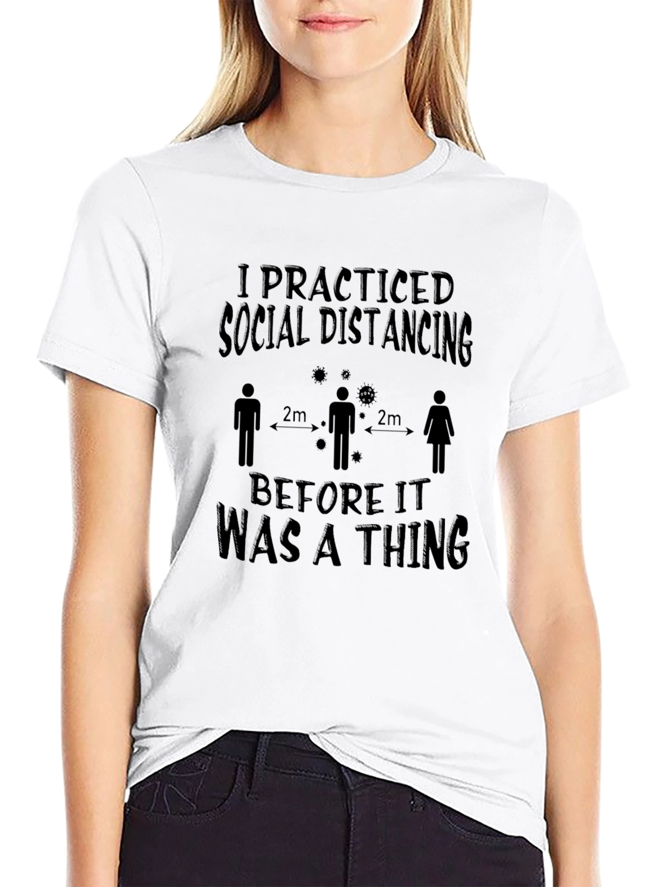 Black Social Distancing T-Shirt - Black Graphic Tee view 9