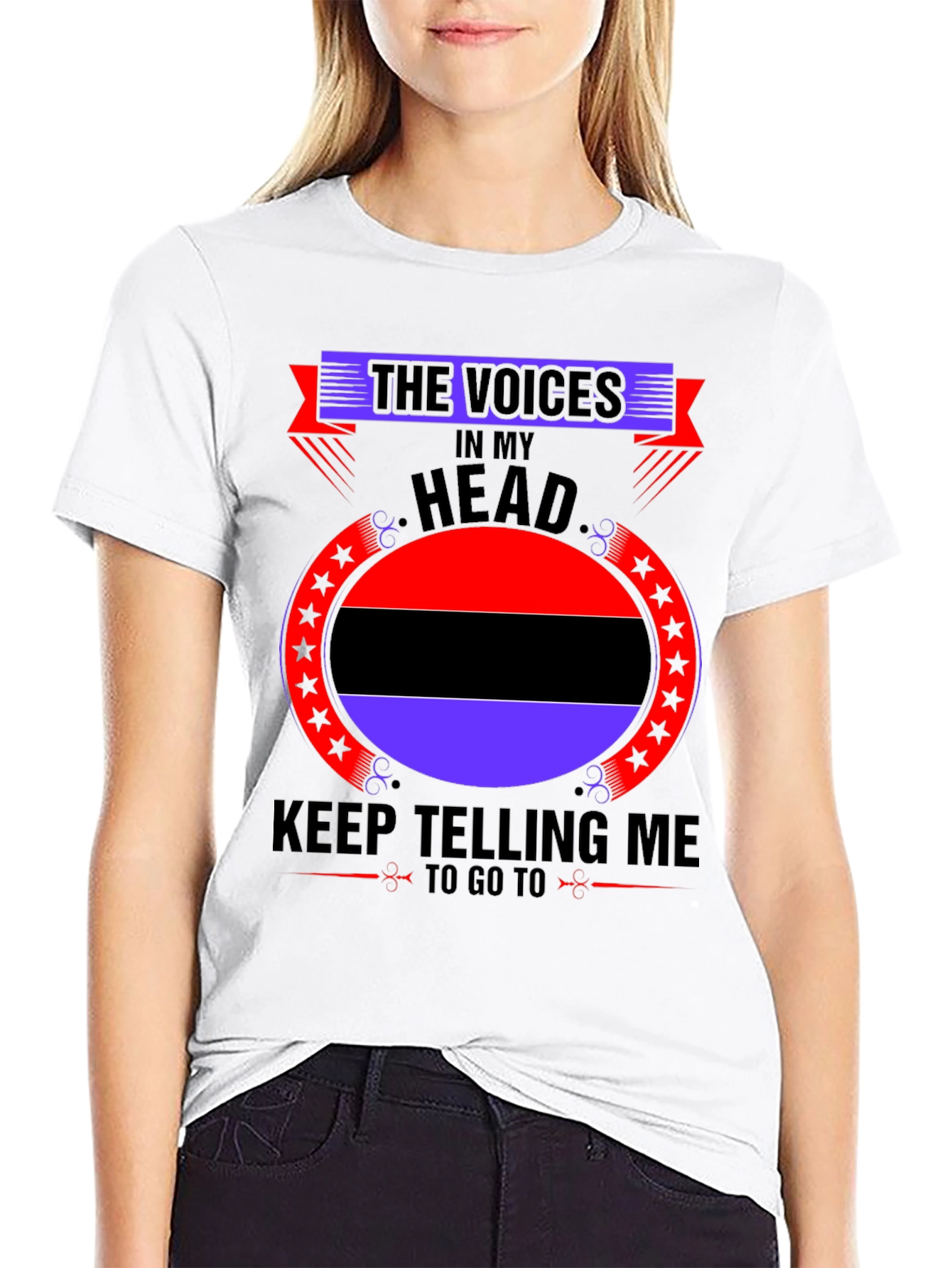 Black Voices in My Head Graphic Tee - Bold Statement Shirt view 9