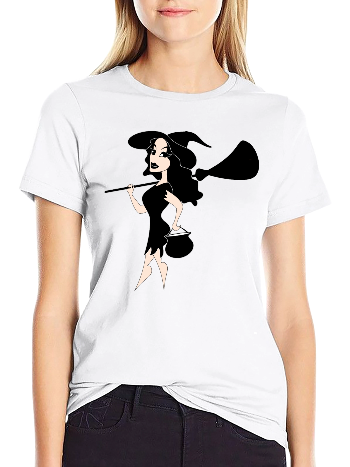 Black Halloween Witch T-Shirt - Spooky & Stylish Black Tee view 9