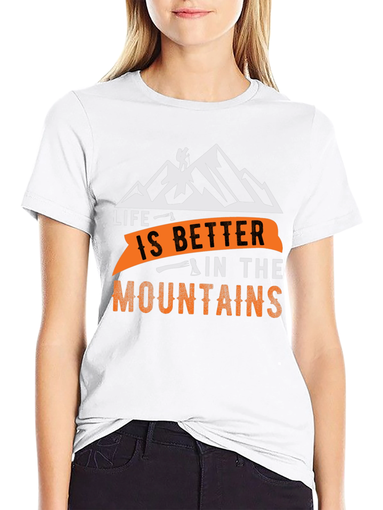 Black Life is Better in the Mountains Black T-Shirt view 9