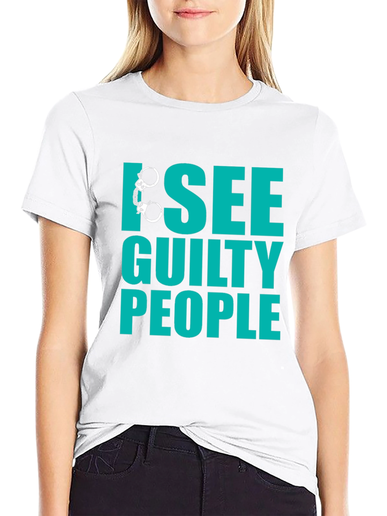 Black I See Guilty People T-Shirt - Funny Novelty Tee view 9