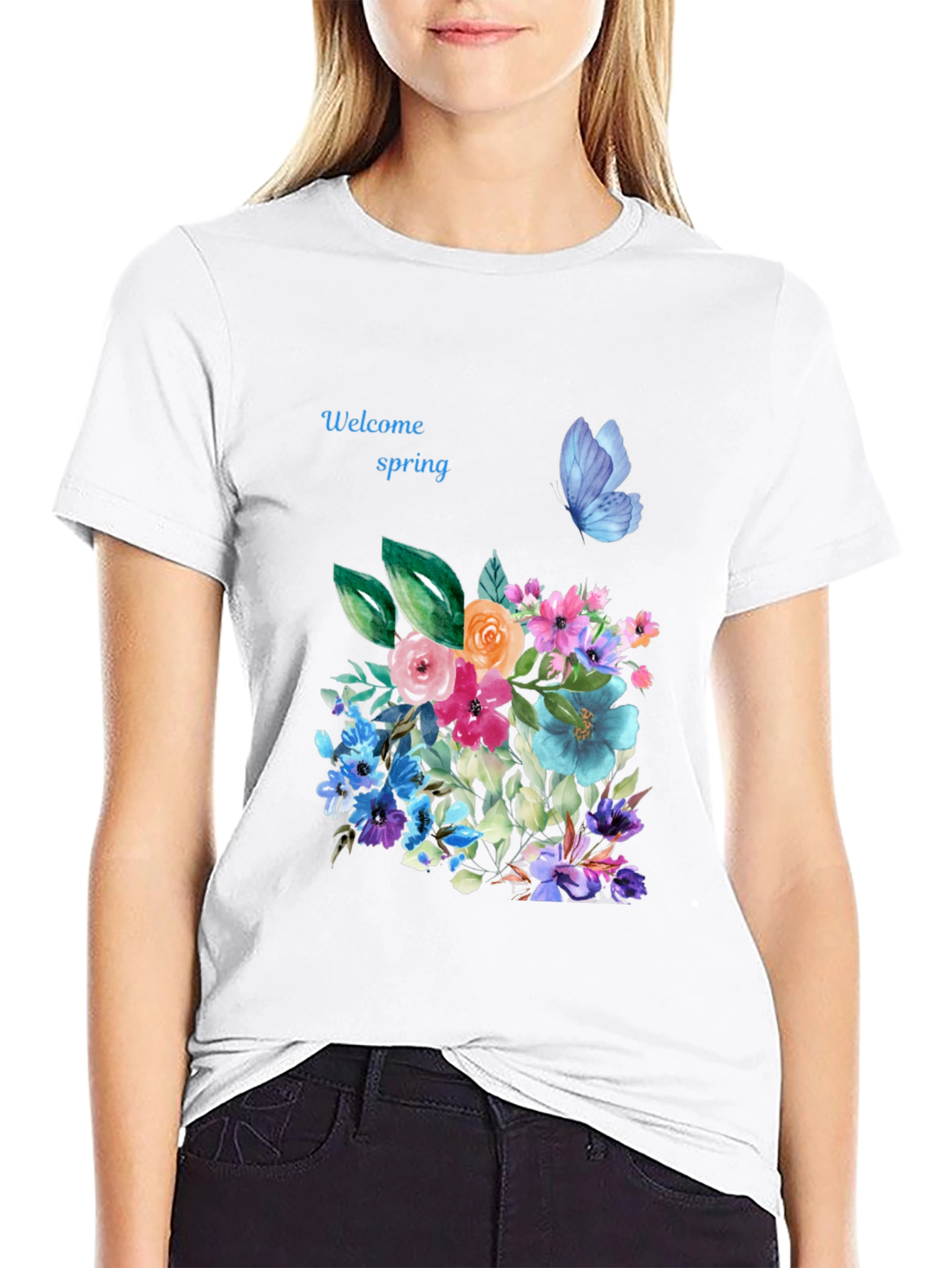 Black Spring Welcome Floral T-Shirt view 9