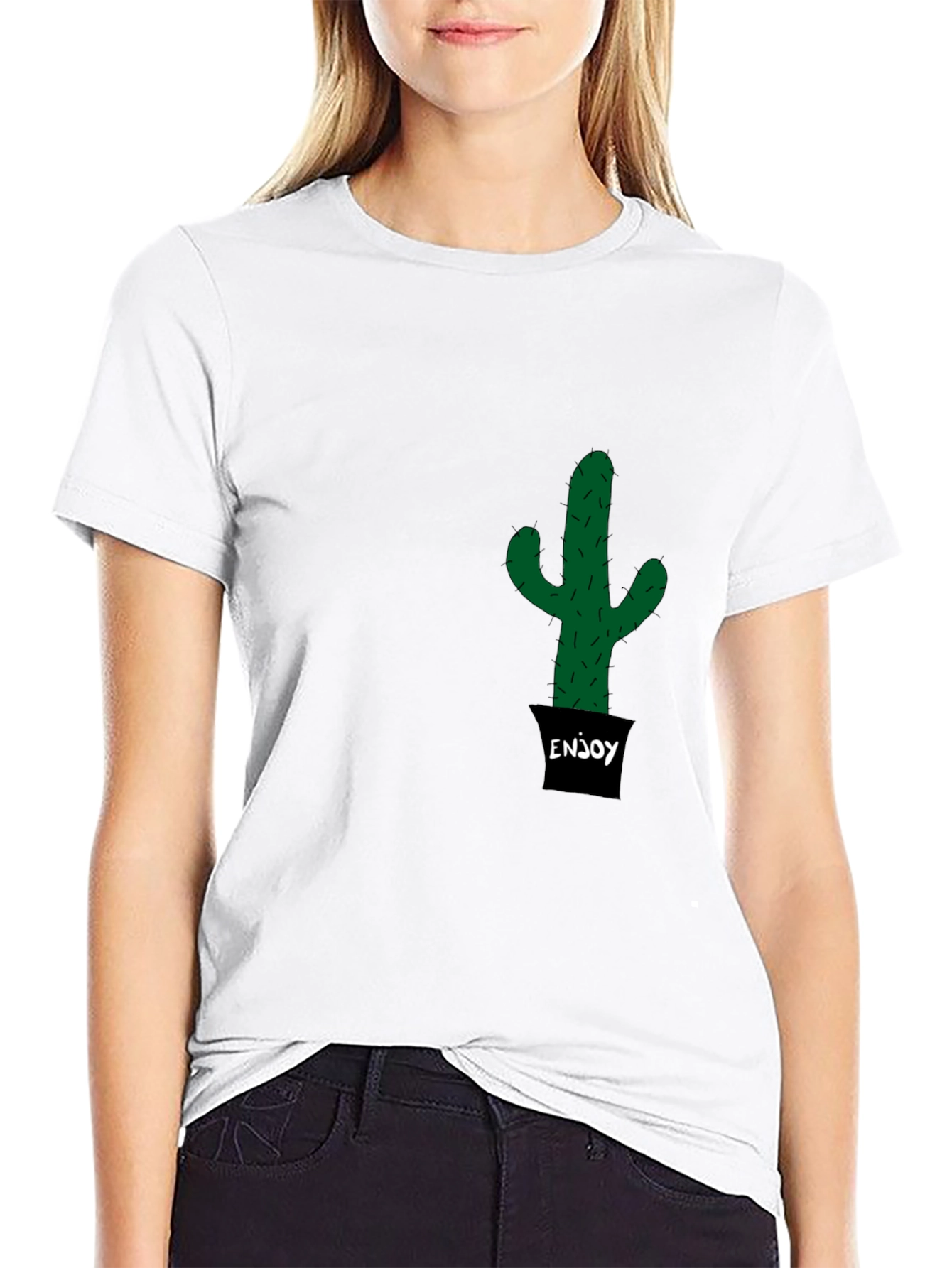 Black Cactus Enjoy T-Shirt - Trendy & Unique view 9