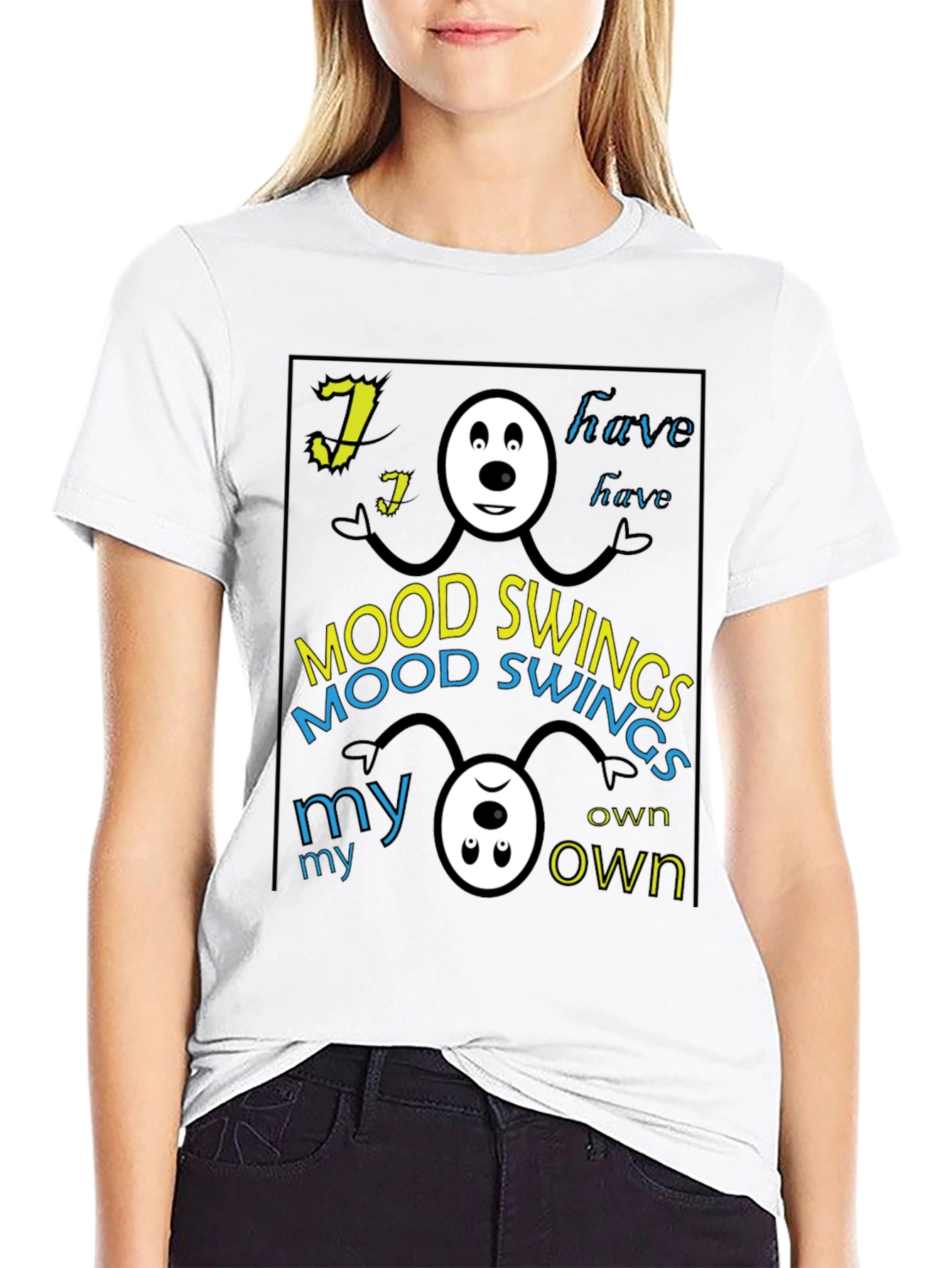 Black Mood Swings Graphic Tee - Black Crew Neck view 9