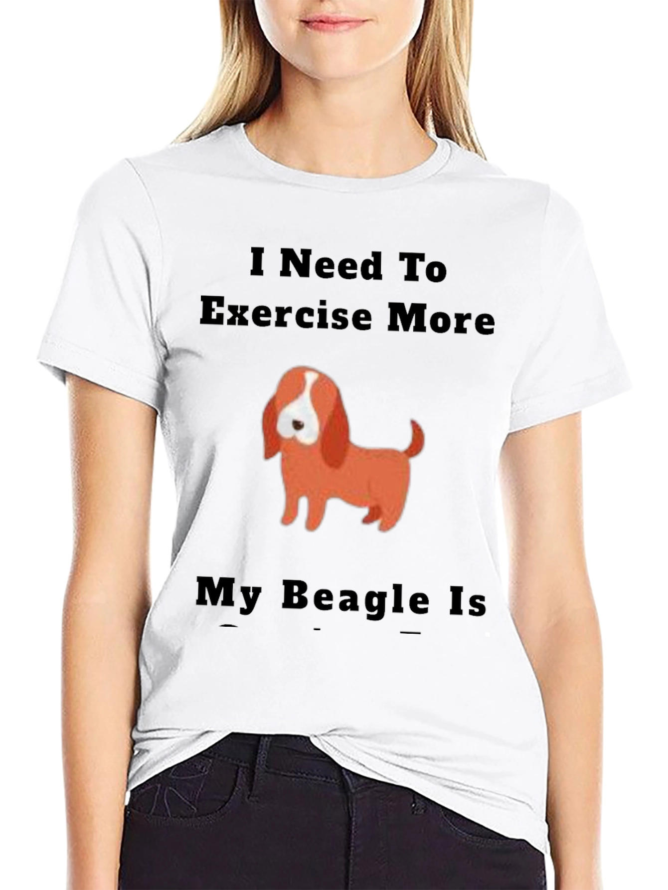 Black I Need to Exercise More Beagle T-Shirt view 9