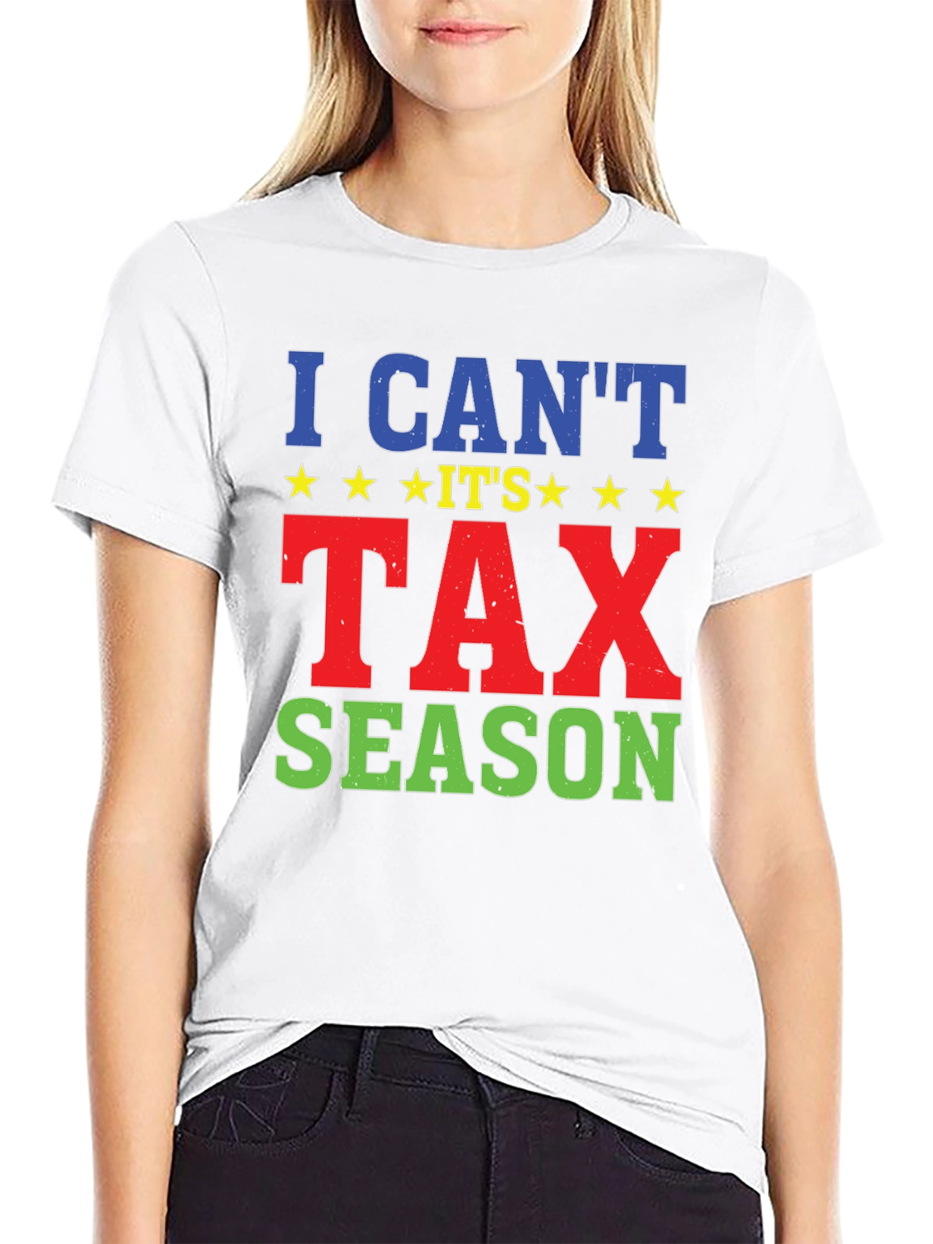 Black Funny I Can't It's Tax Season Graphic Tee view 9