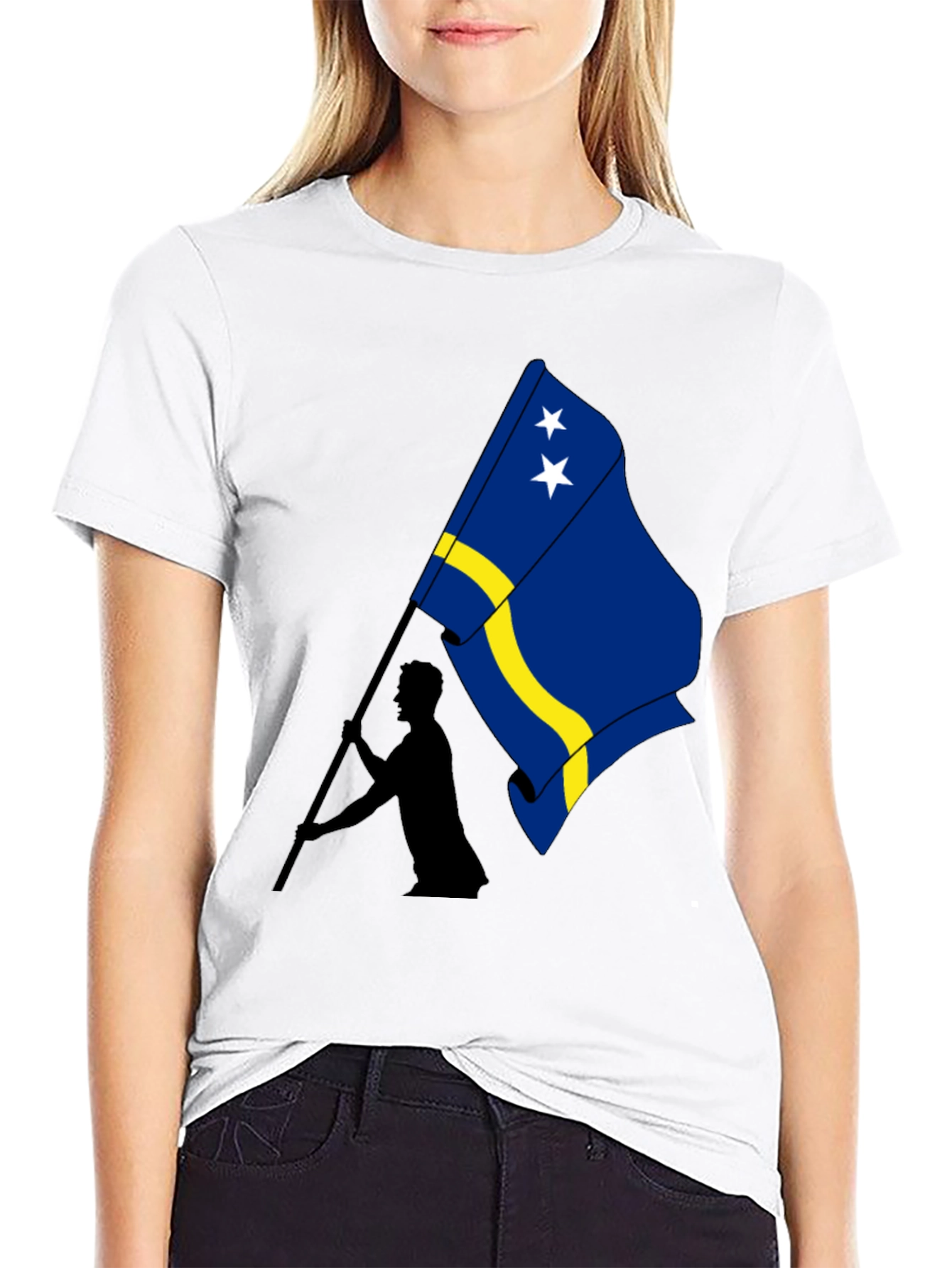 Curaçao Flag Graphic Tee - Black - 9