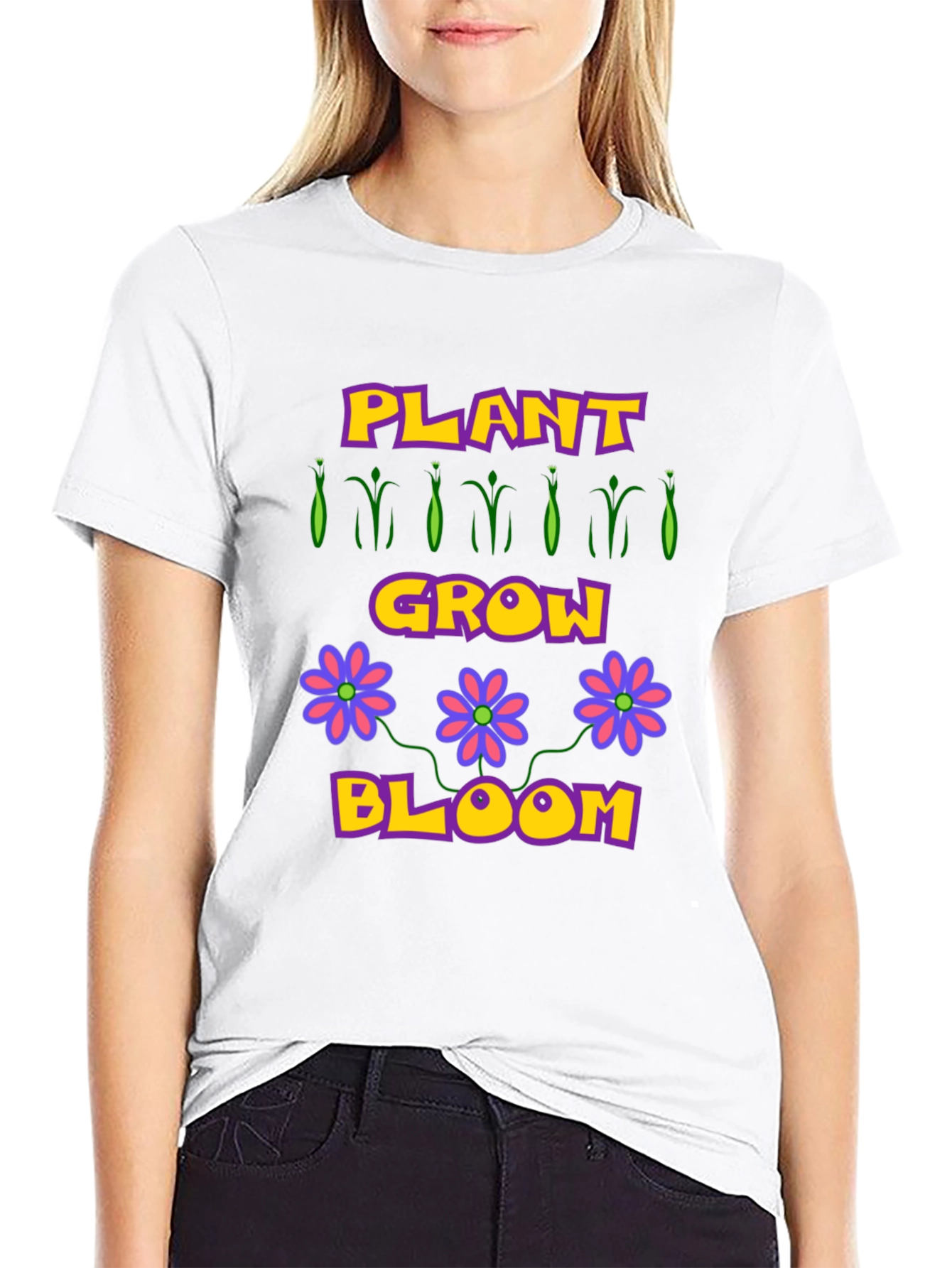 Black Plant Grow Bloom T-Shirt - Garden Lovers Tee view 9