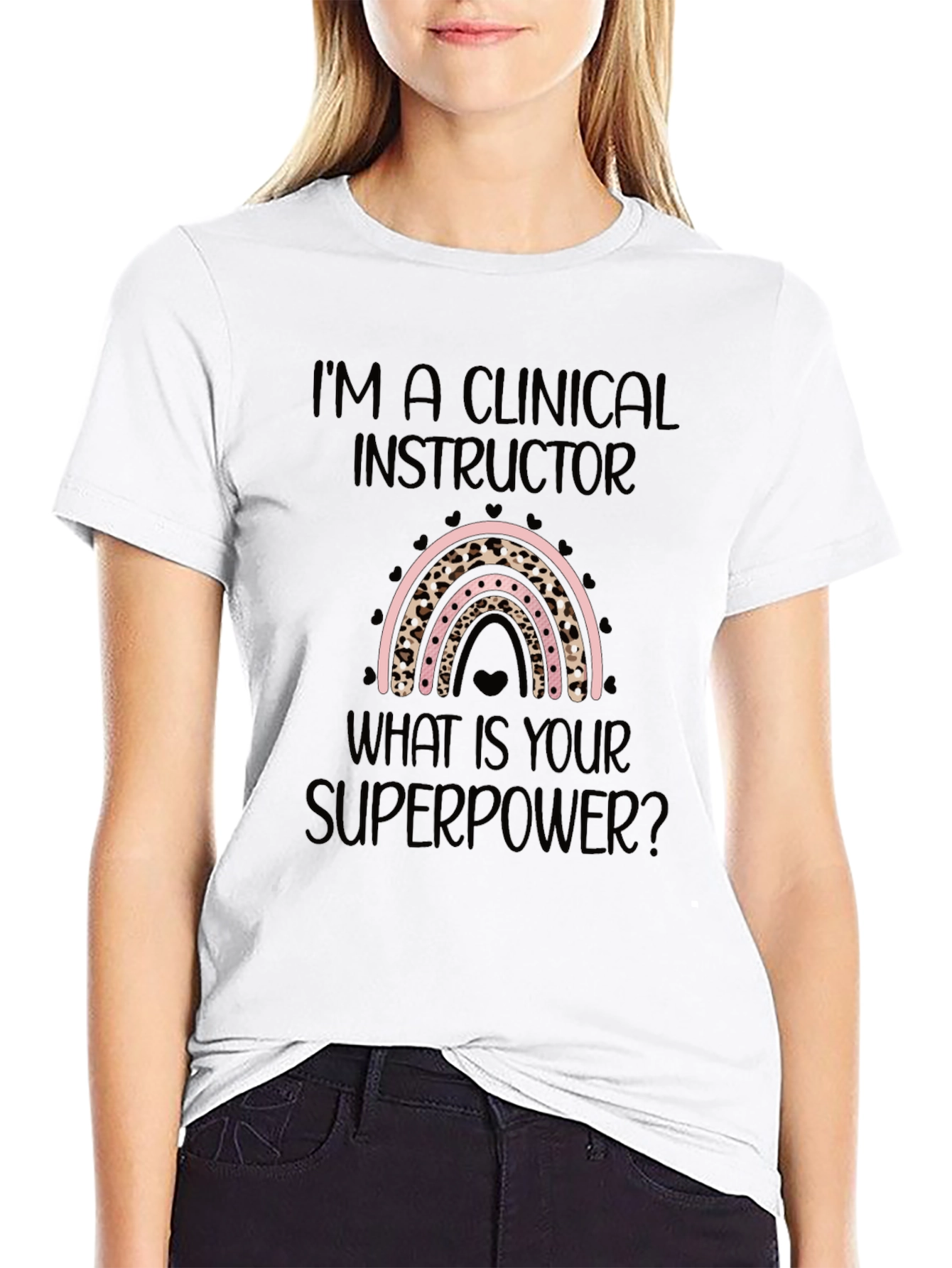 Black Clinical Instructor Superpower Black T-Shirt view 9