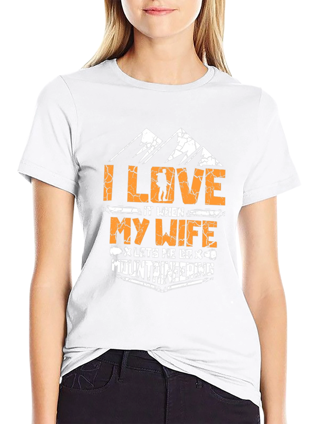 Black I Love My Wife Mountaineering Black T-Shirt view 9