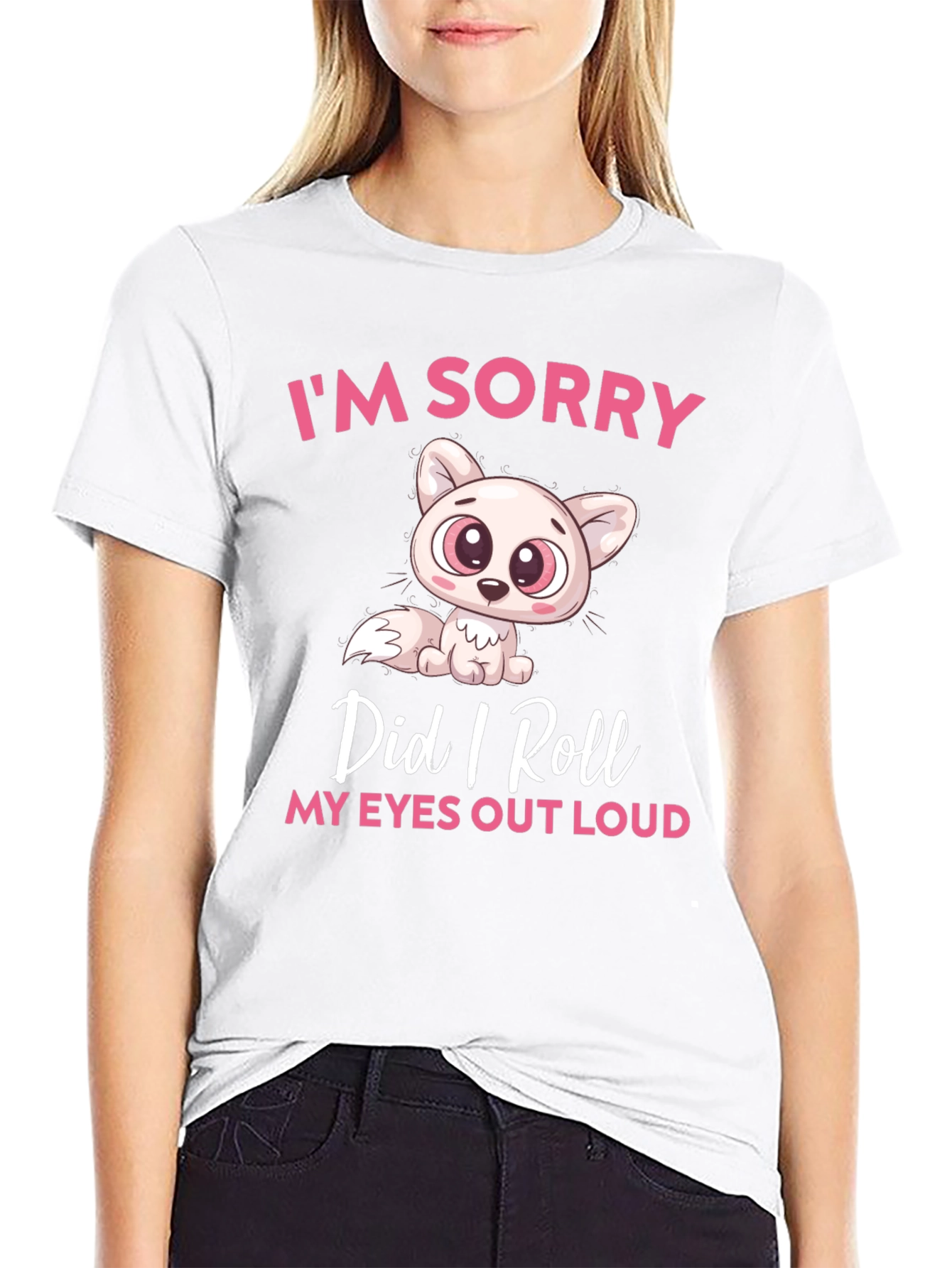 Black Funny Cat Graphic T-Shirt: I'm Sorry, Did I Roll My Eyes Out Loud? view 9