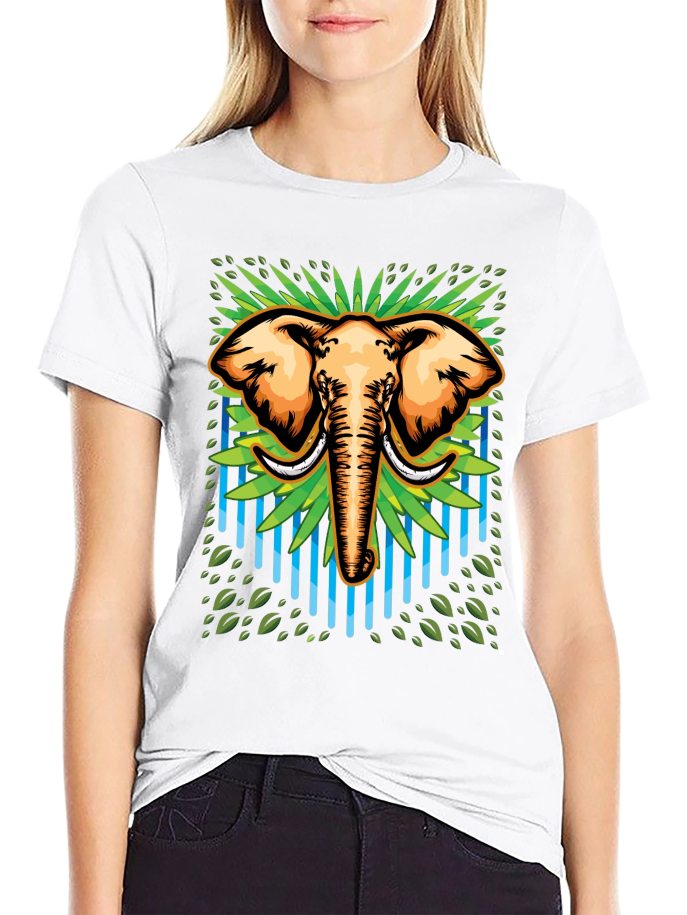 Black Elephant Graphic Tee - Cool Animal Design view 9