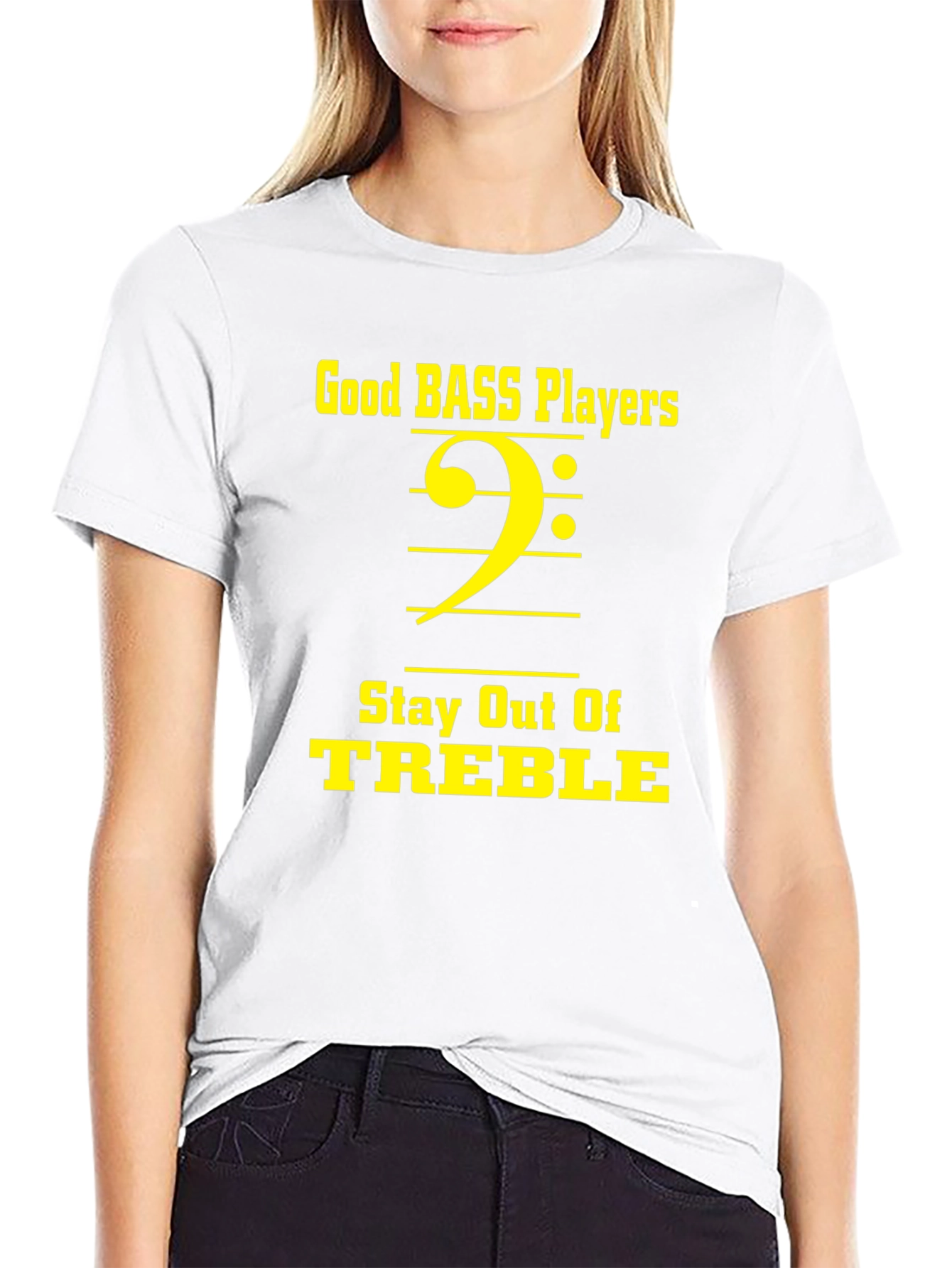 Black Good Bass Players Stay Out of Treble T-Shirt view 9