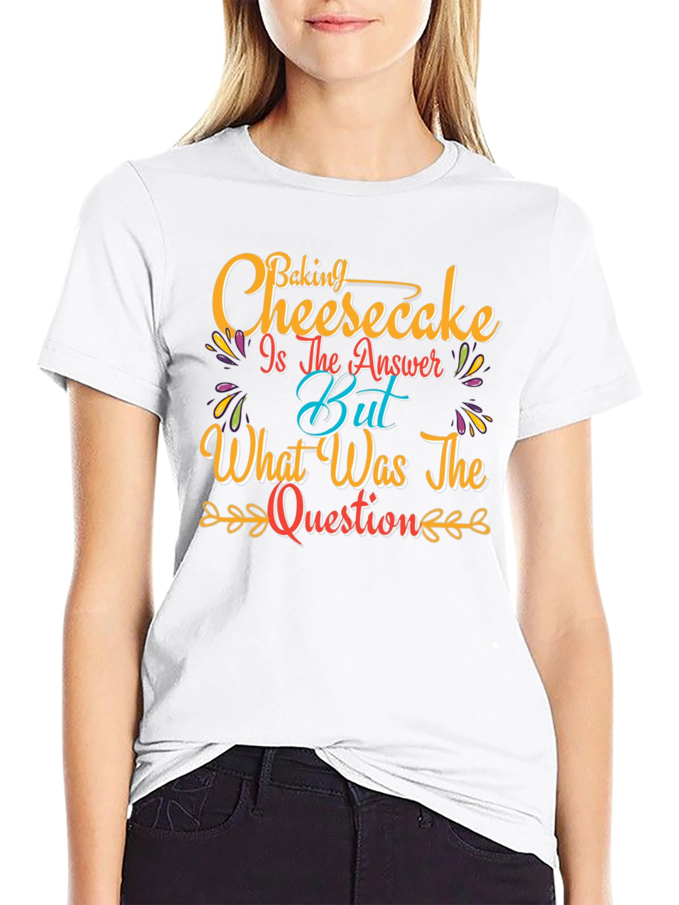 Black Baking Cheesecake T-Shirt - Funny Foodie Tee view 9