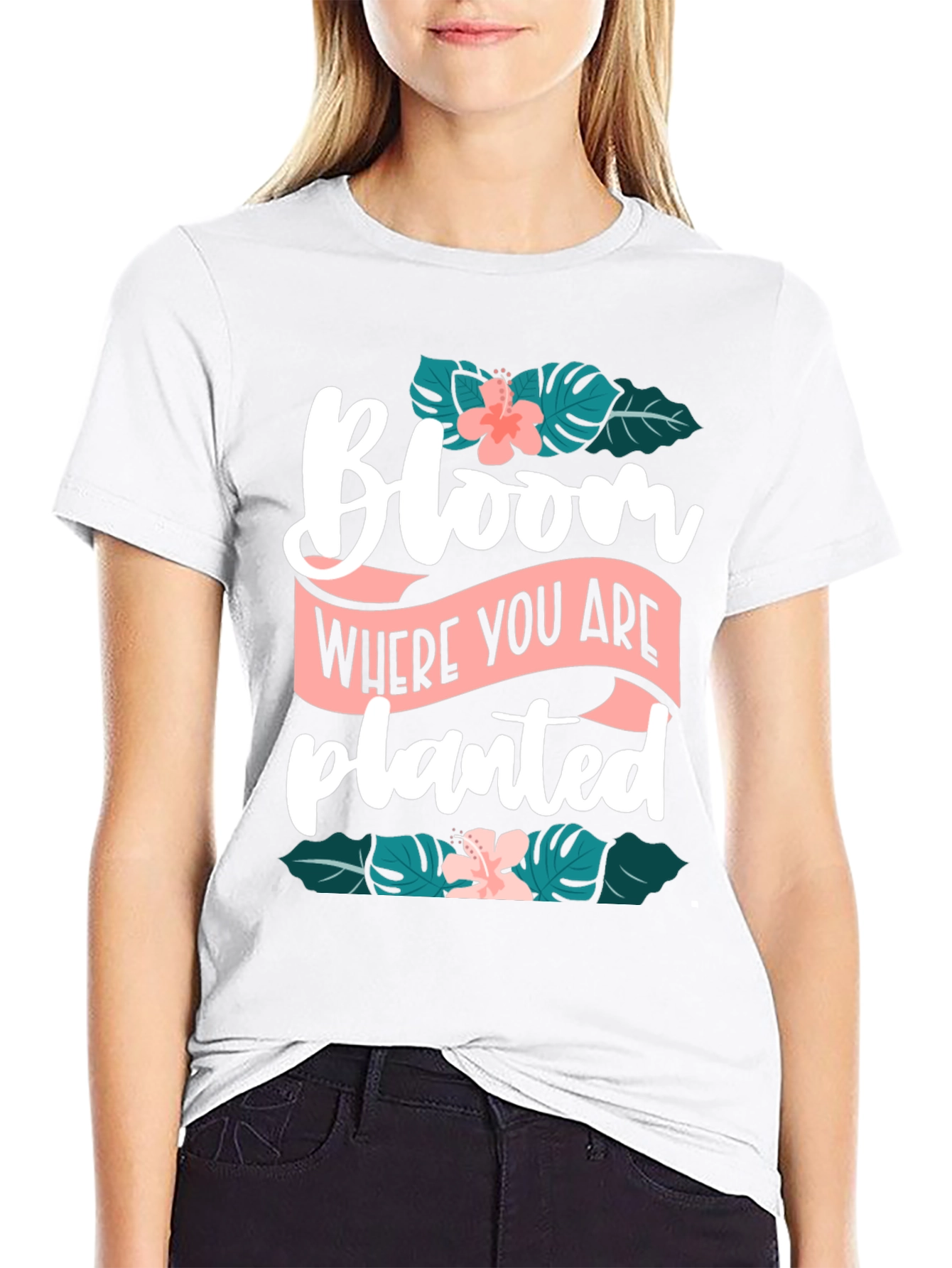 Black Bloom Where You Are Planted Graphic Tee view 9