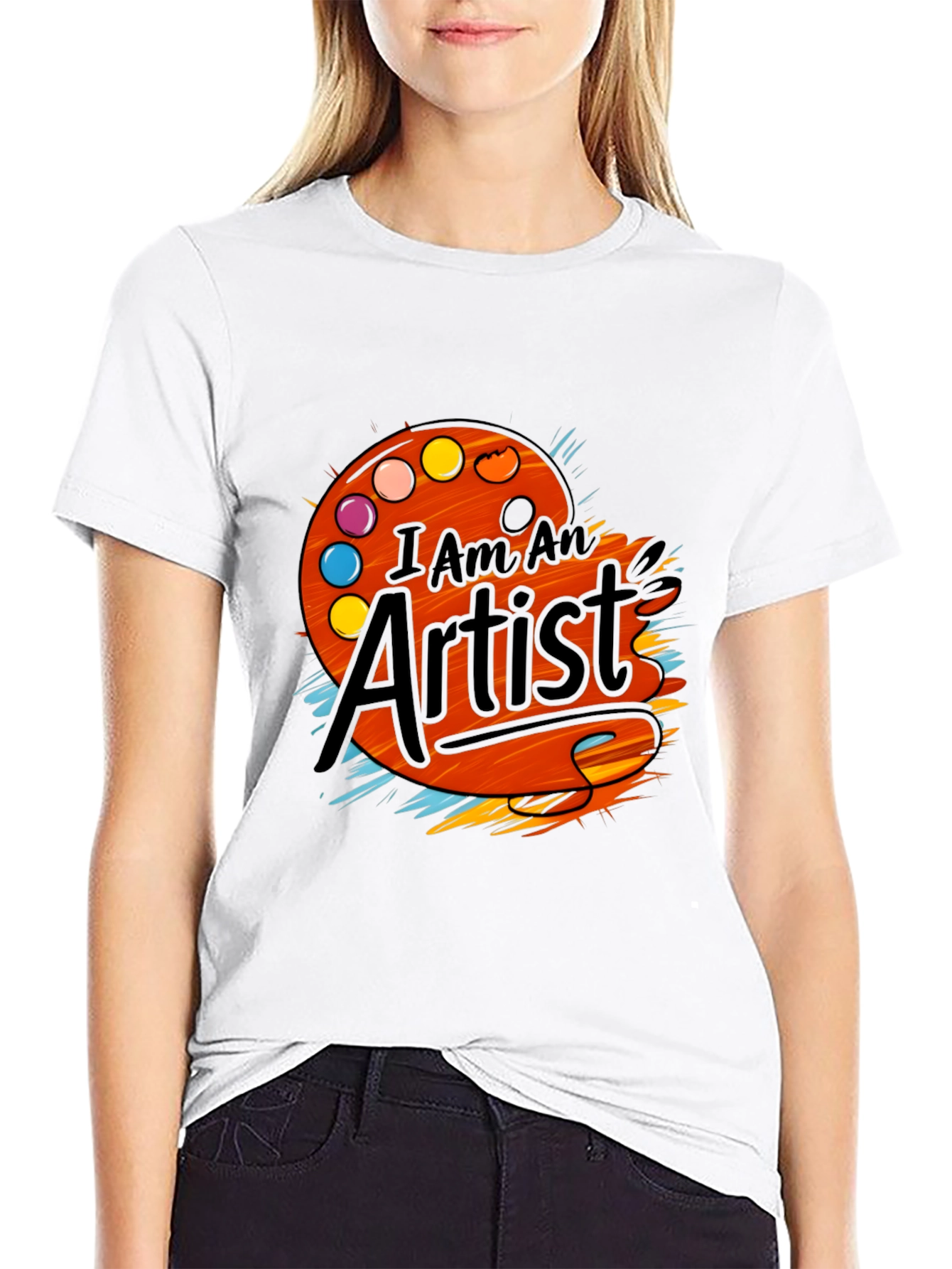 Black I Am An Artist T-Shirt - Painter Palette Graphic Tee view 9