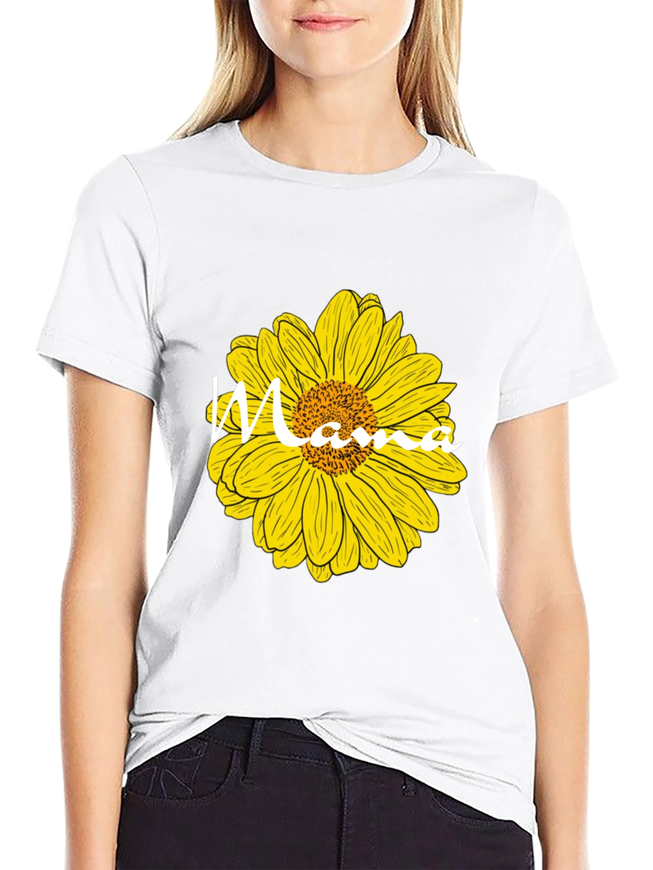 Black Mama Sunflower Graphic Tee - Black view 9