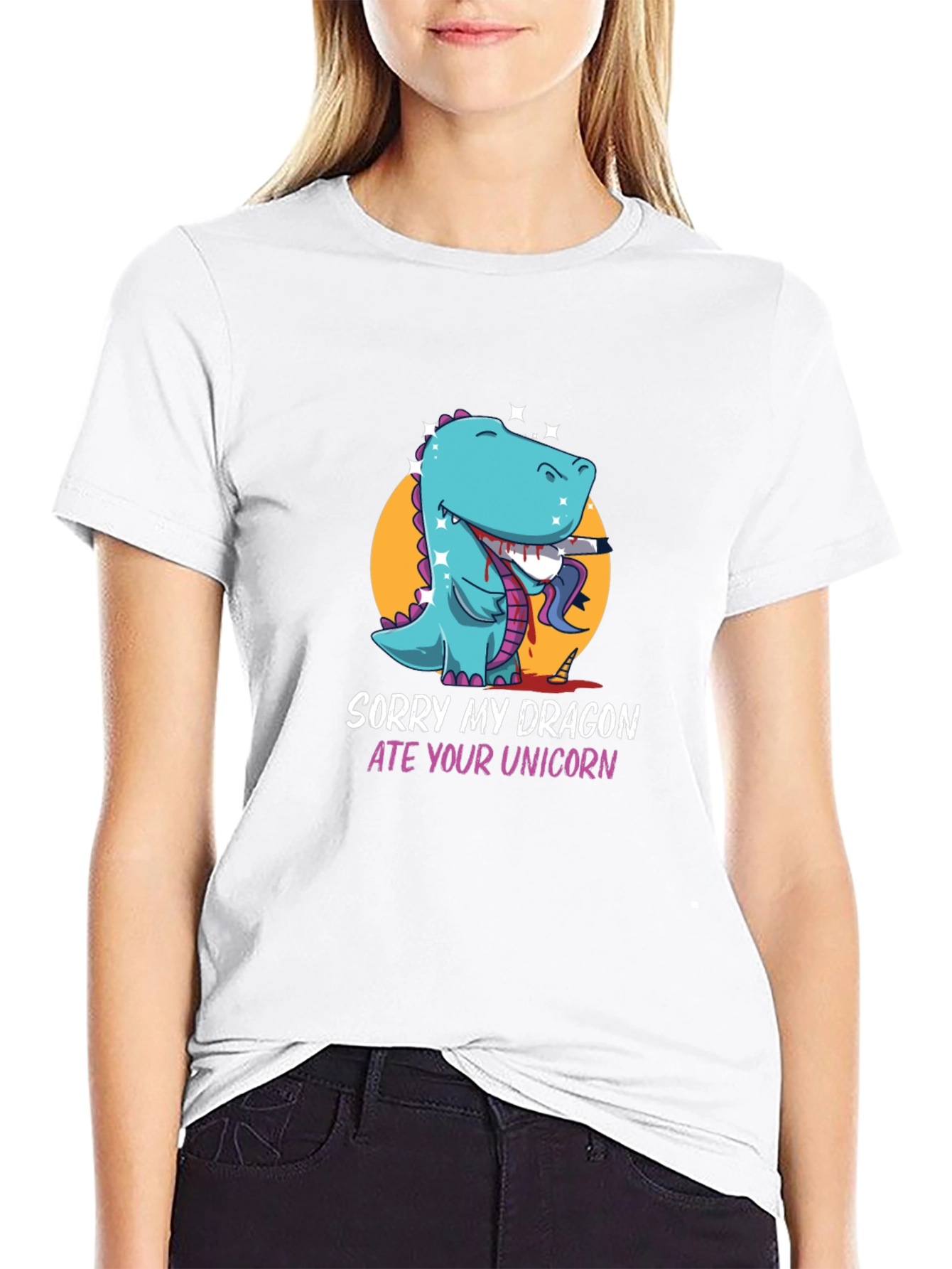 Black Sorry My Dragon Ate Your Unicorn T-Shirt view 9