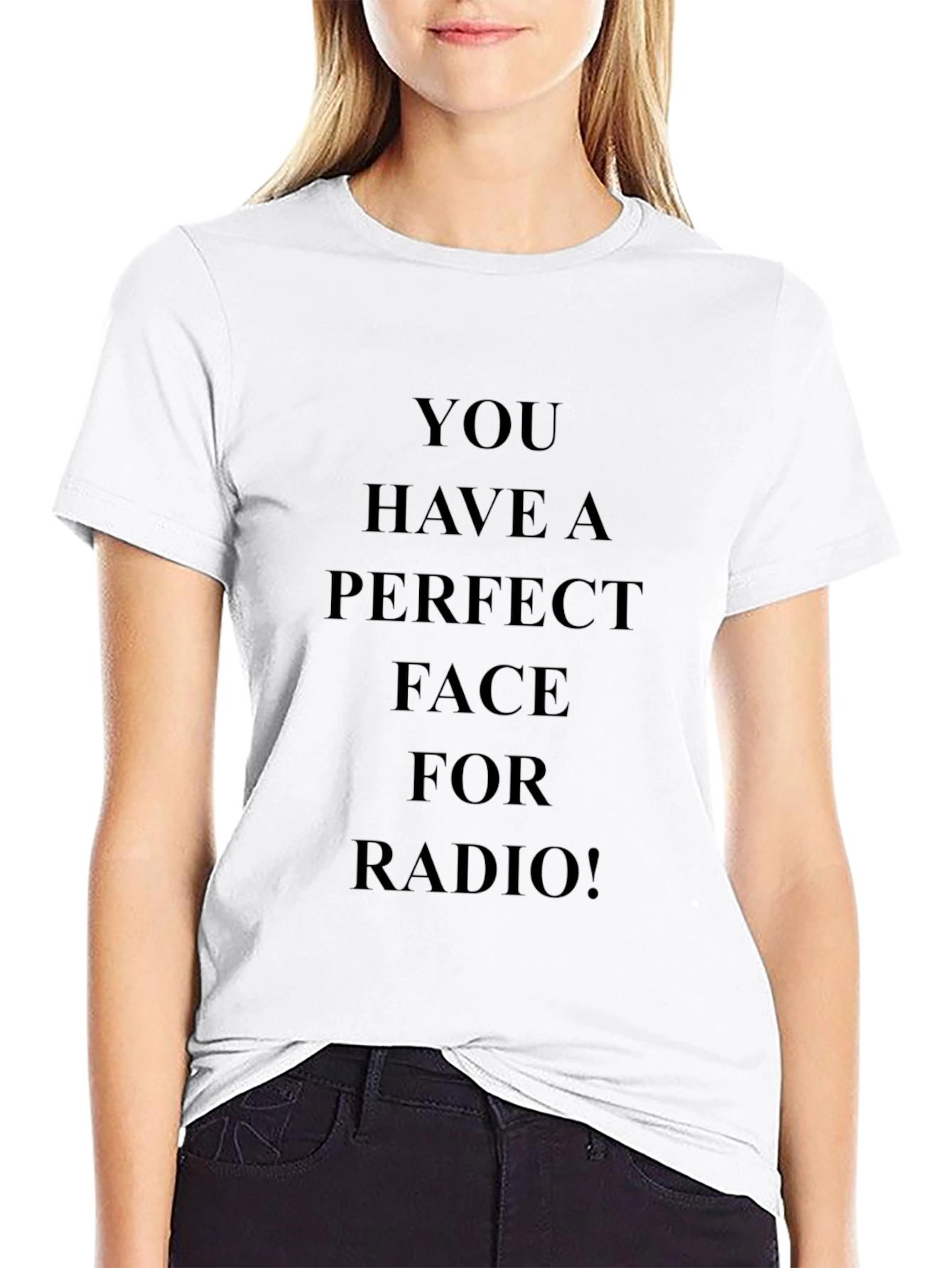 Black Perfect Face for Radio Graphic Tee view 9