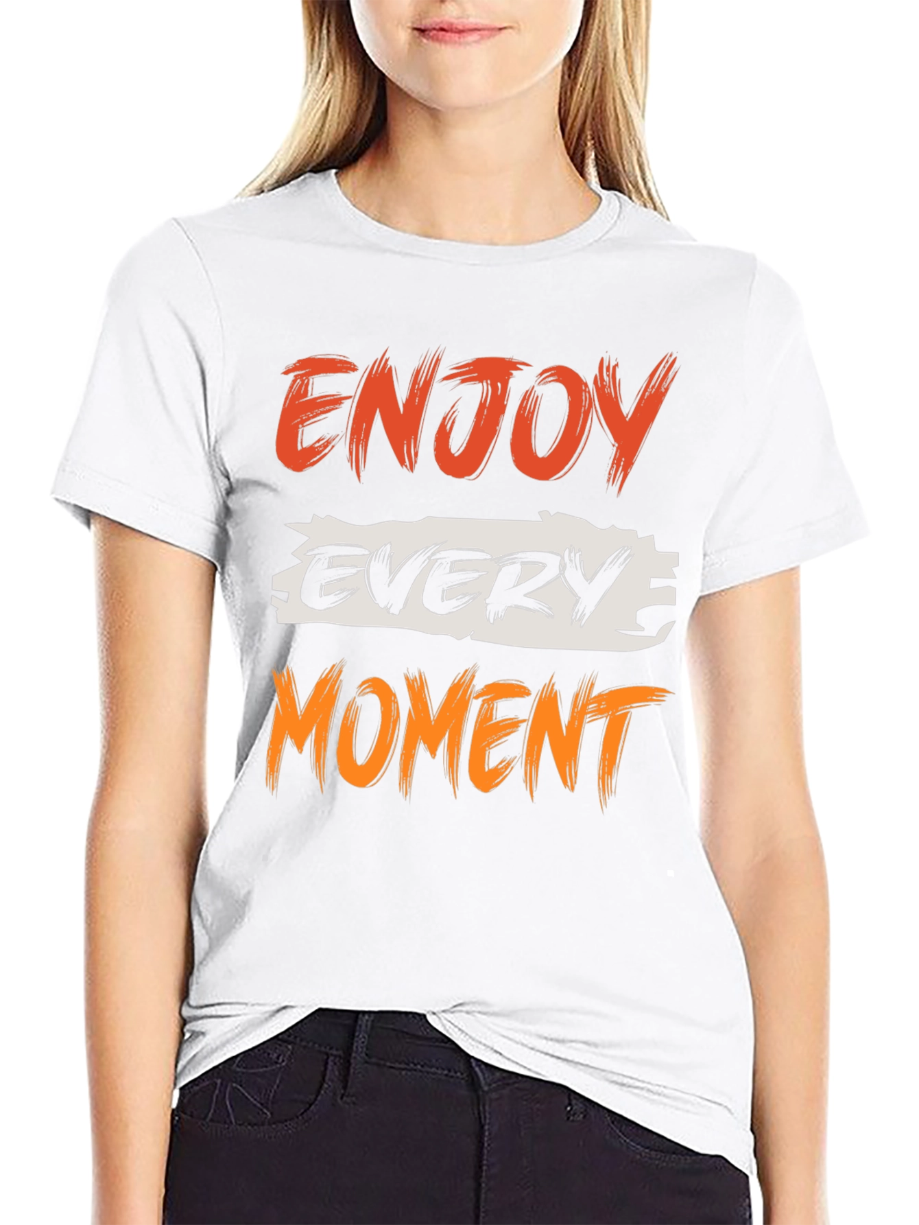 Black Enjoy Every Moment Graphic Tee - Black view 9