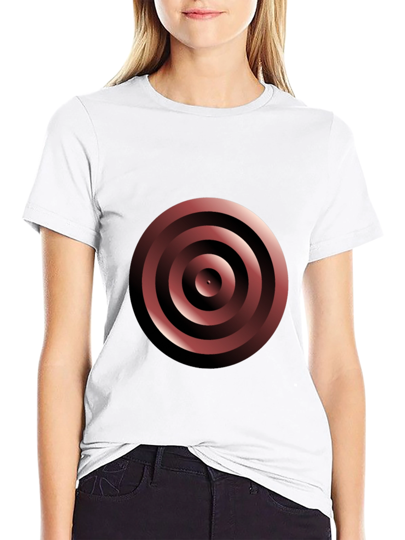 Black Target Graphic Tee - Modern Geometric Design view 9