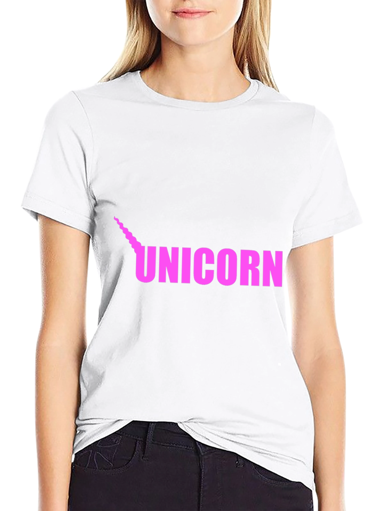 Black Unicorn Graphic Tee - Pink on Black view 9