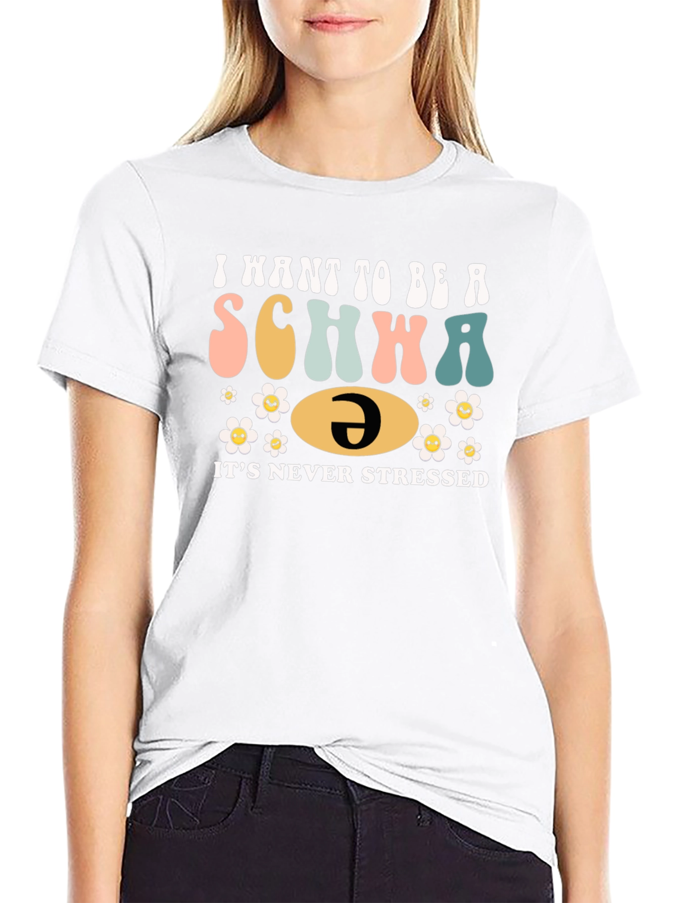 Black I Want to Be a Schwa Funny T-Shirt view 9