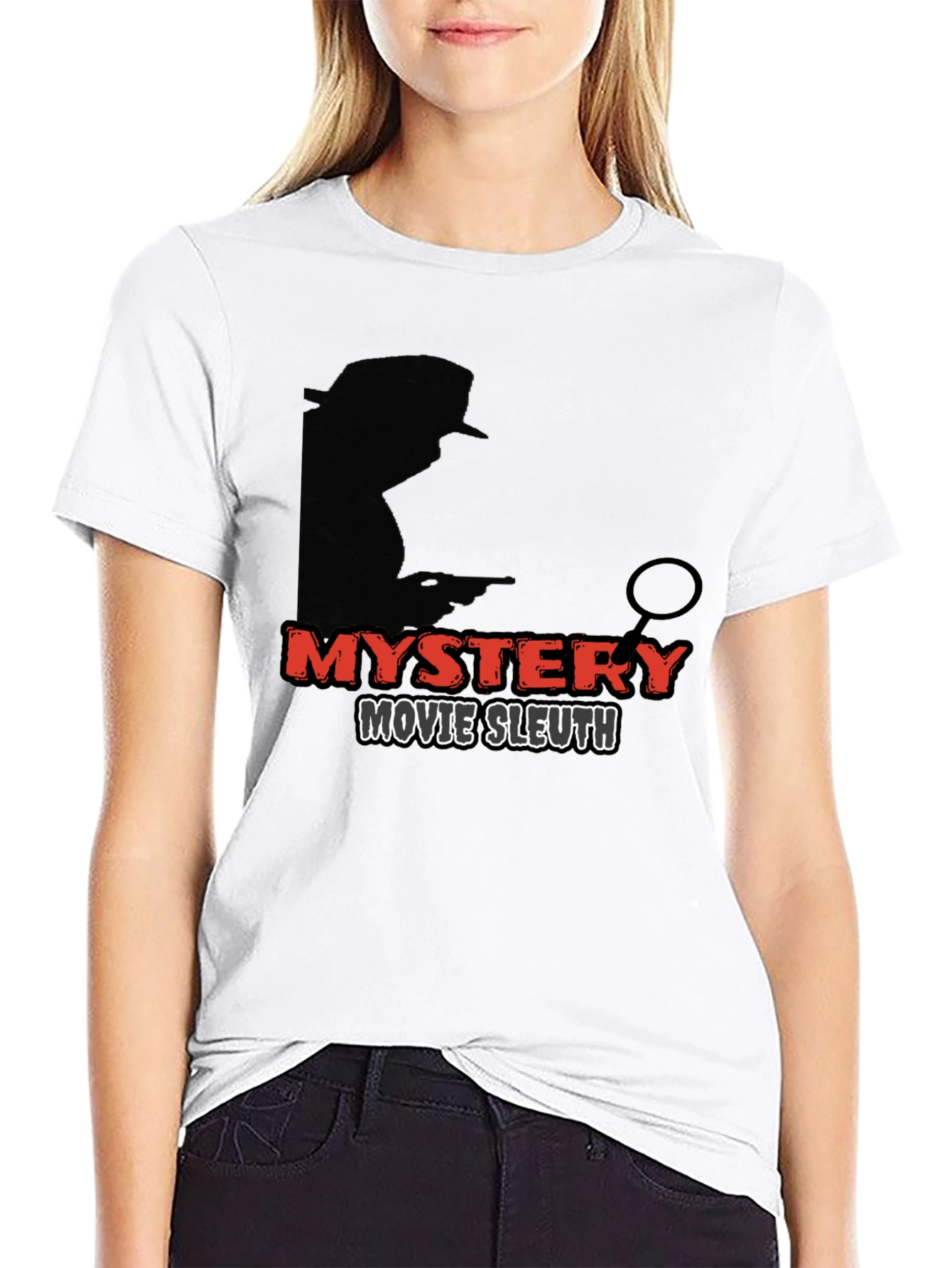 Black Mystery Movie Sleuth Graphic Tee view 9