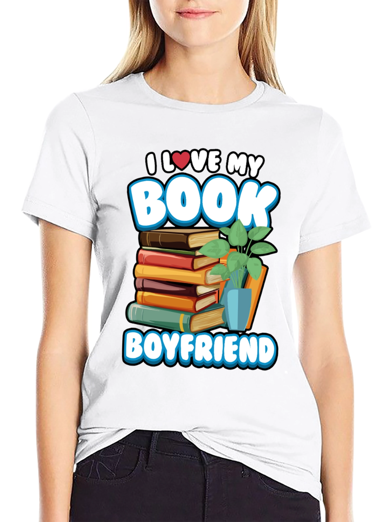 Black Book Boyfriend T-Shirt -  I Love My Book view 9