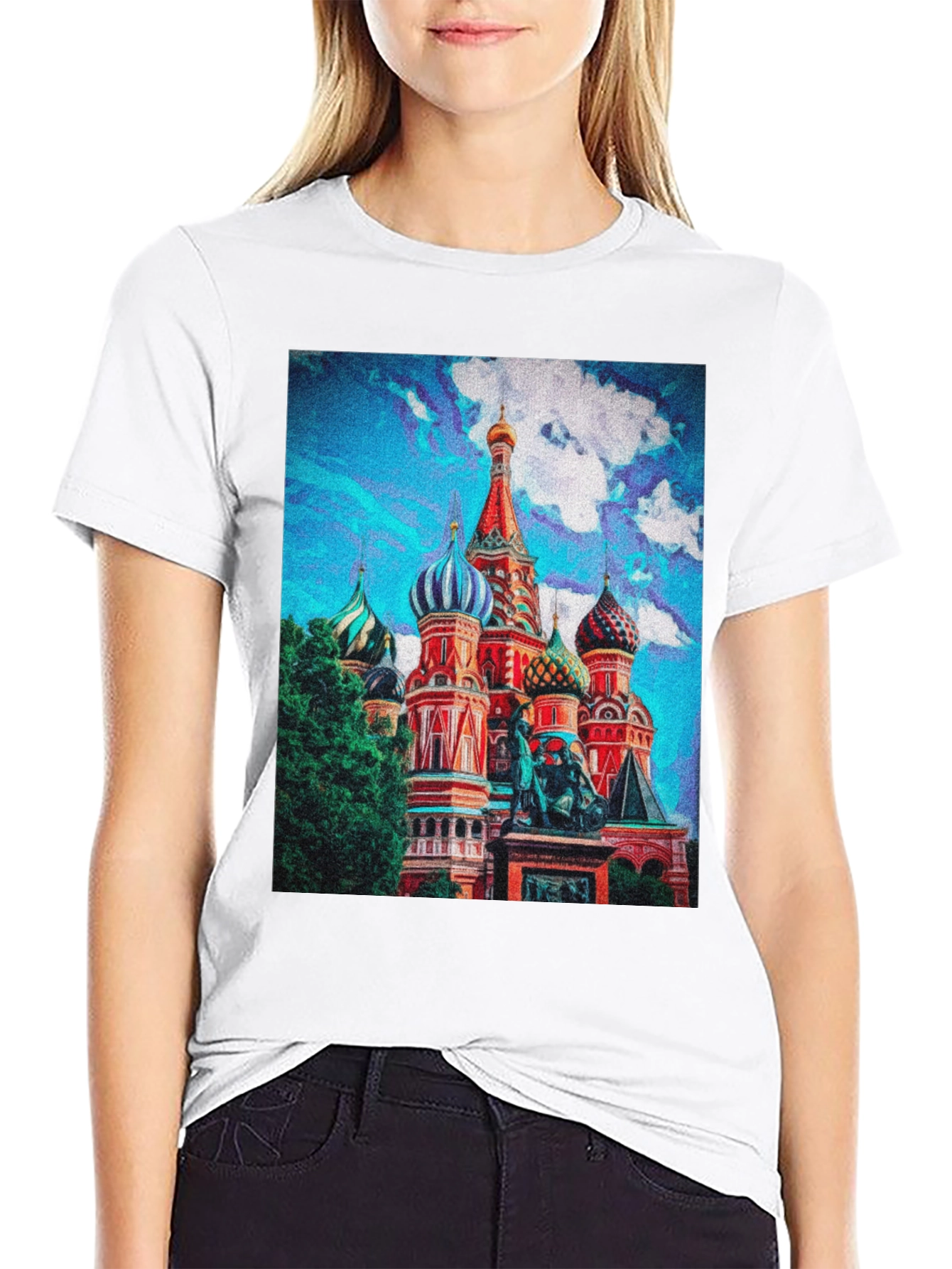 Black St. Basil's Cathedral Graphic T-Shirt view 9