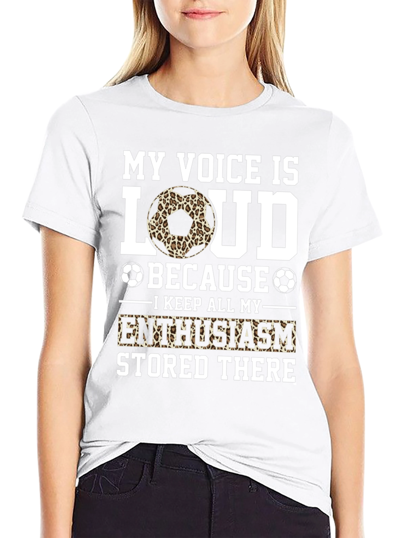 Black My Voice is Loud Soccer Fan T-Shirt view 9