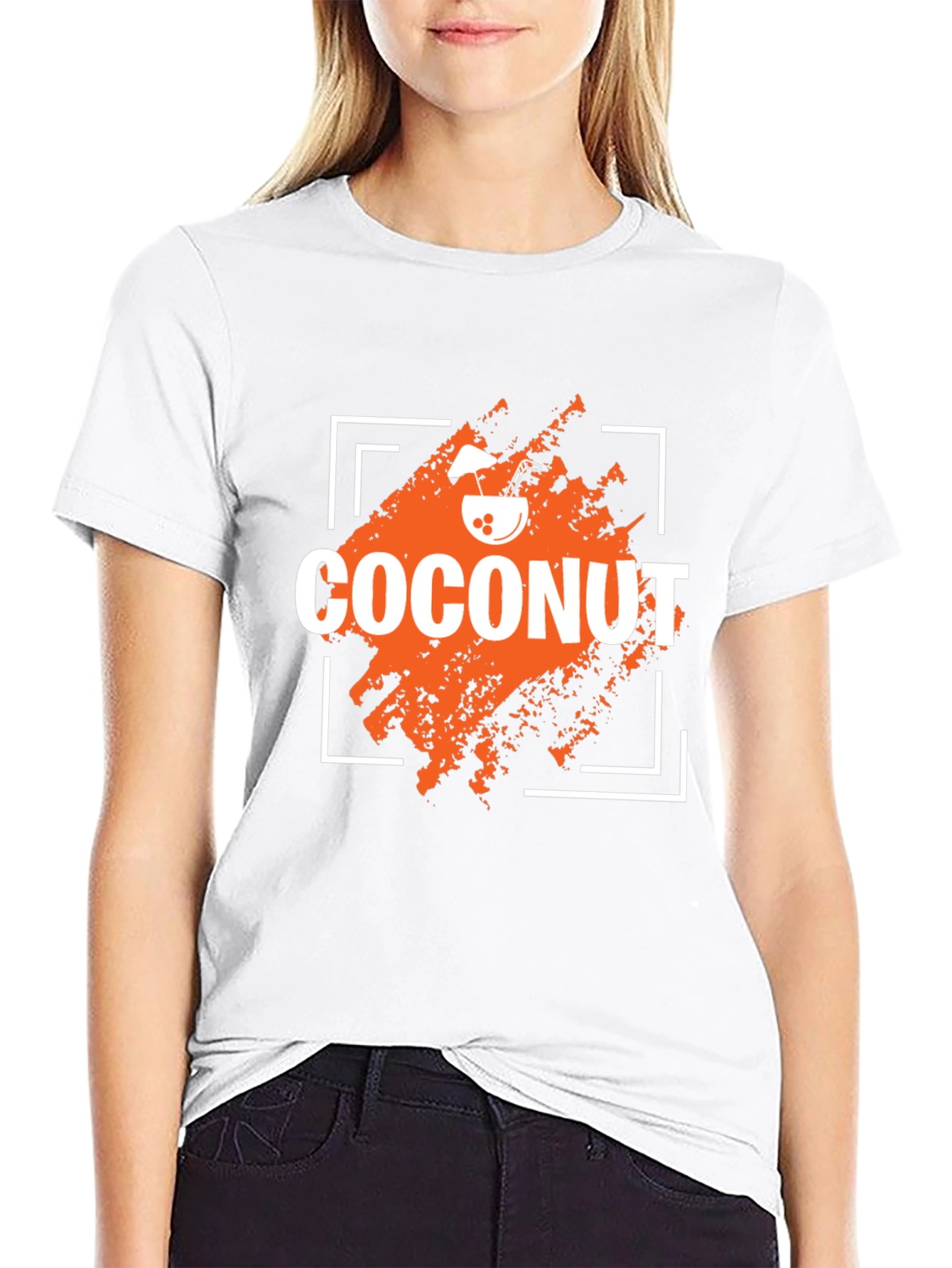 Black Coconut Graphic Print Crew Neck T-Shirt view 9