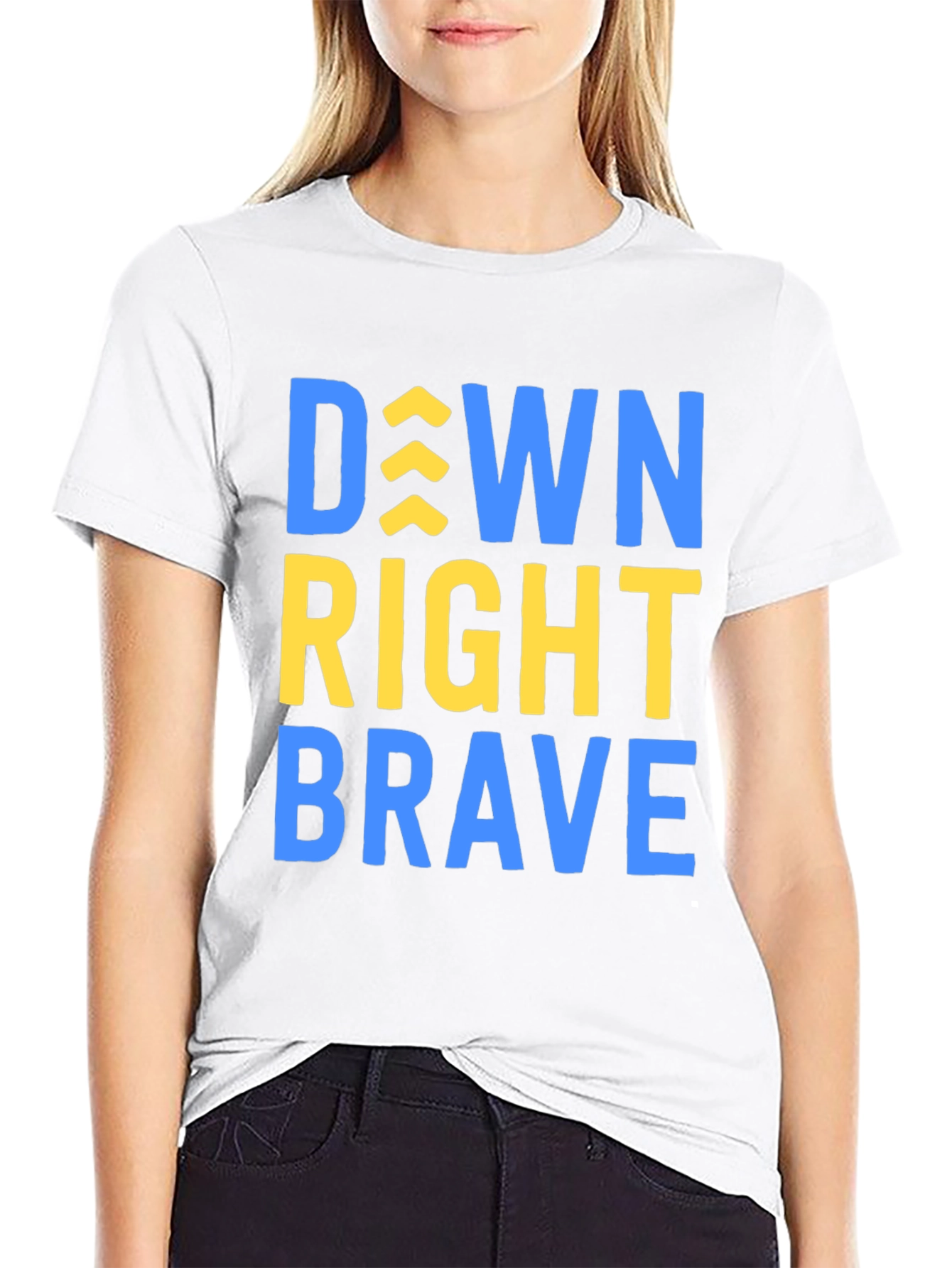 Black Down Right Brave T-Shirt - Inspirational Tee view 9
