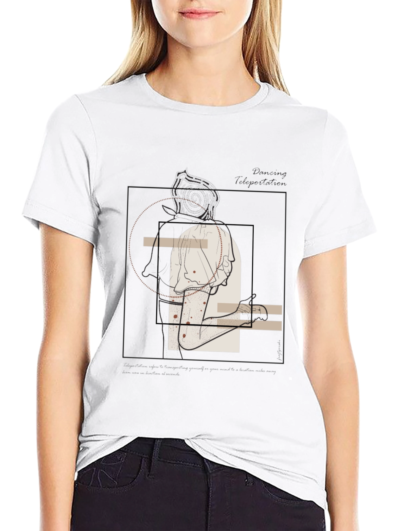 Black Abstract Line Art Graphic Tee - Unisex view 9