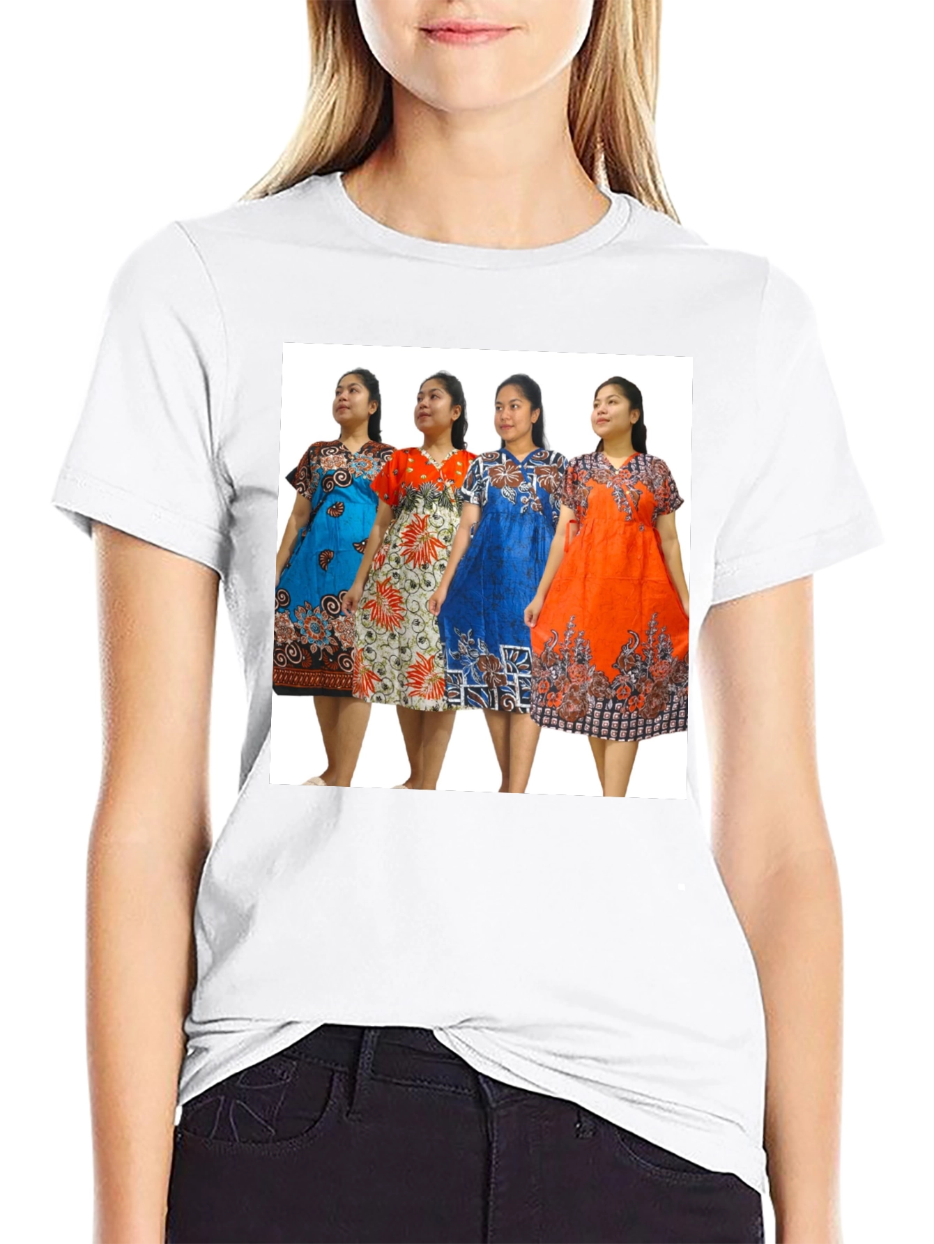 Black Batik Print Dress T-Shirt view 9