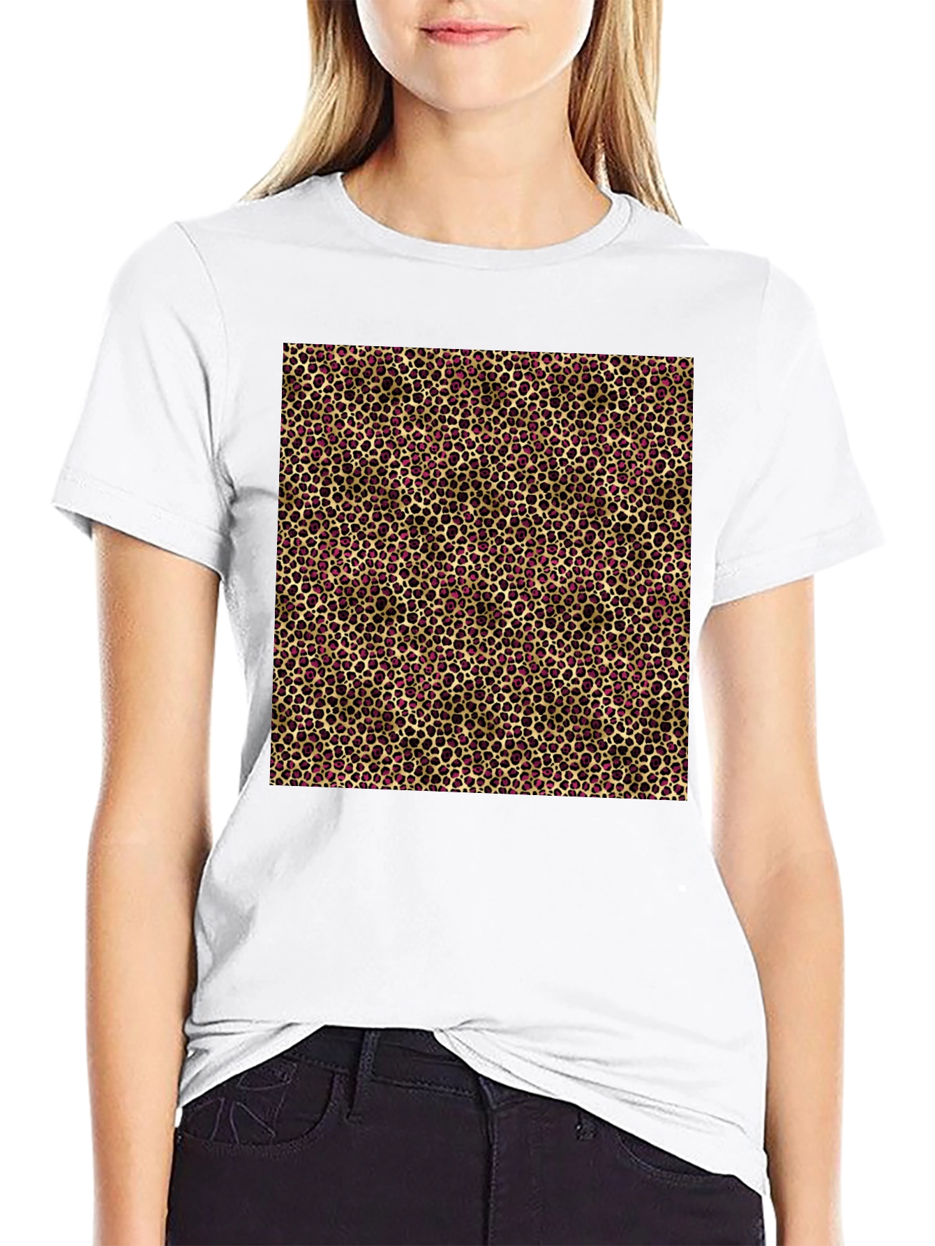 Black Leopard Print T-Shirt - Modern Style view 9