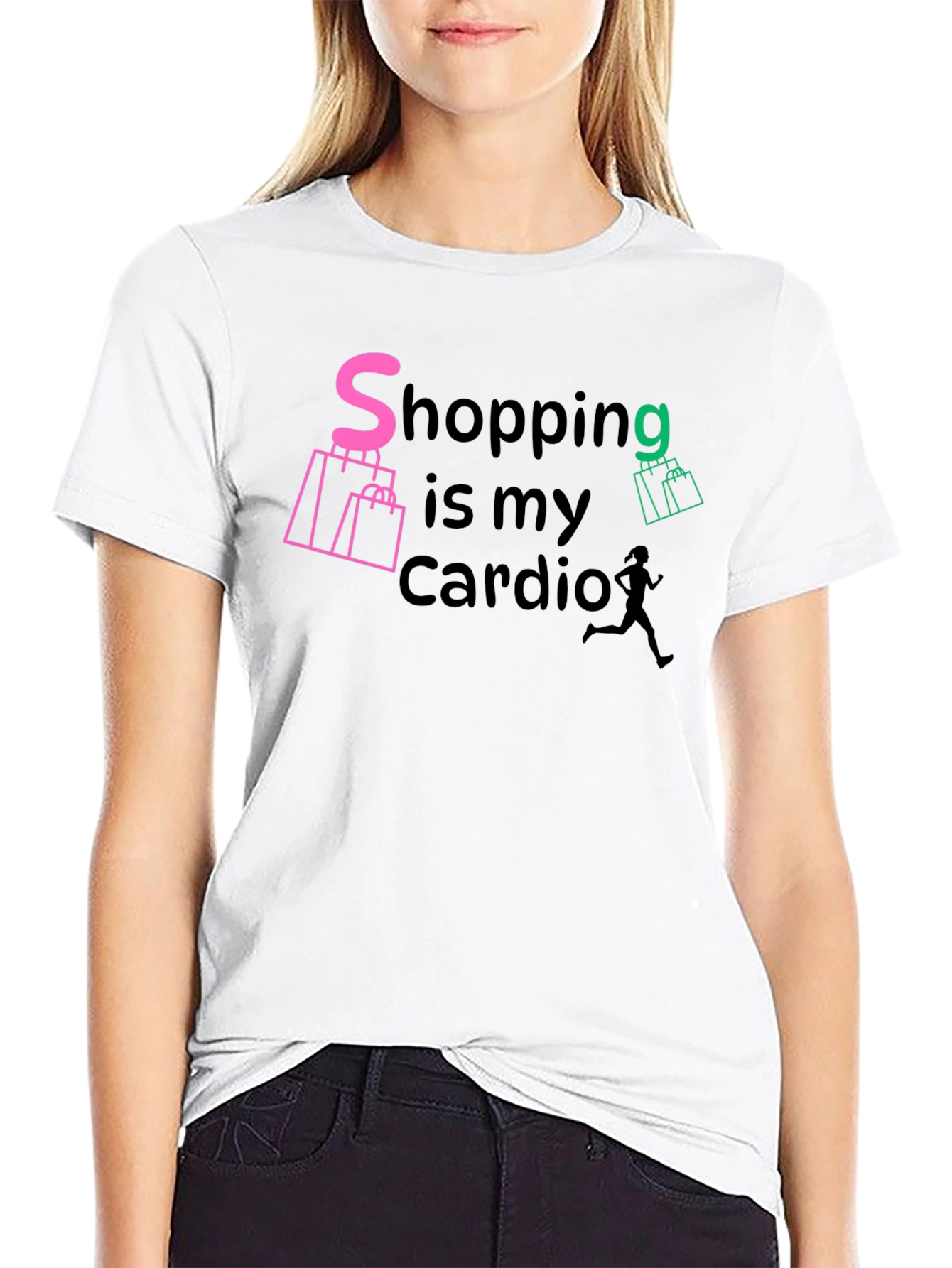 Black Shopping is My Cardio Graphic Tee view 9