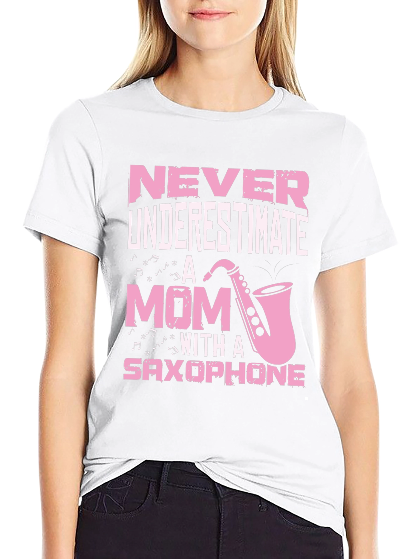 Black Never Underestimate a Mom Saxophone T-Shirt view 9