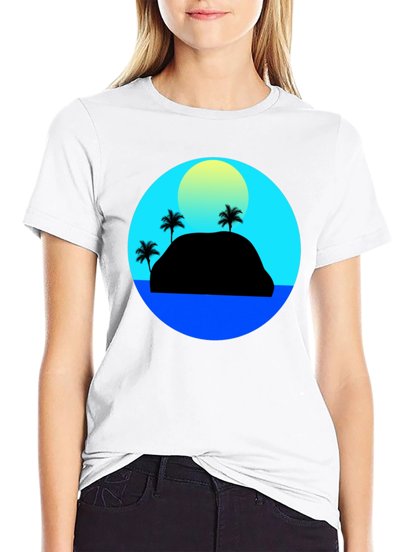 Black Island Sunset Graphic Tee view 9
